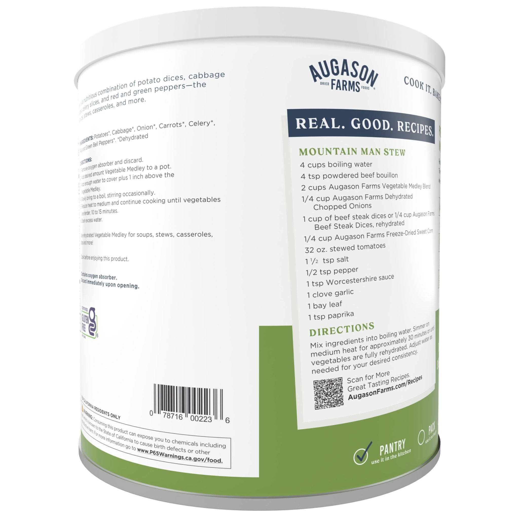 Augason Farms Vegetable Medley Blend Can, 131 Servings Vegetable Medley Blend Can - 131 Servings for Long-Term Storage