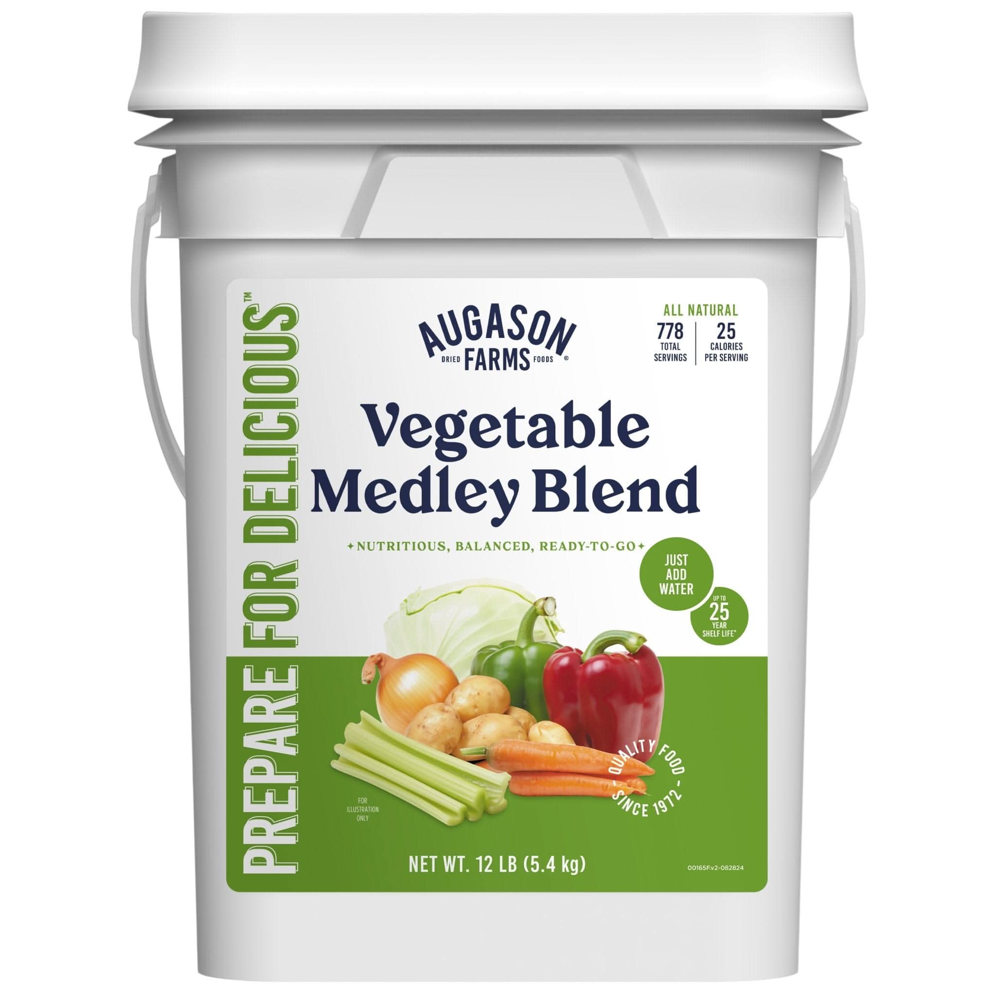 Augason Farms Vegetable Medley Blend 4 Gallon Pail, 778 Servings Vegetable Medley Blend 4-Gallon Pail - 778 Servings