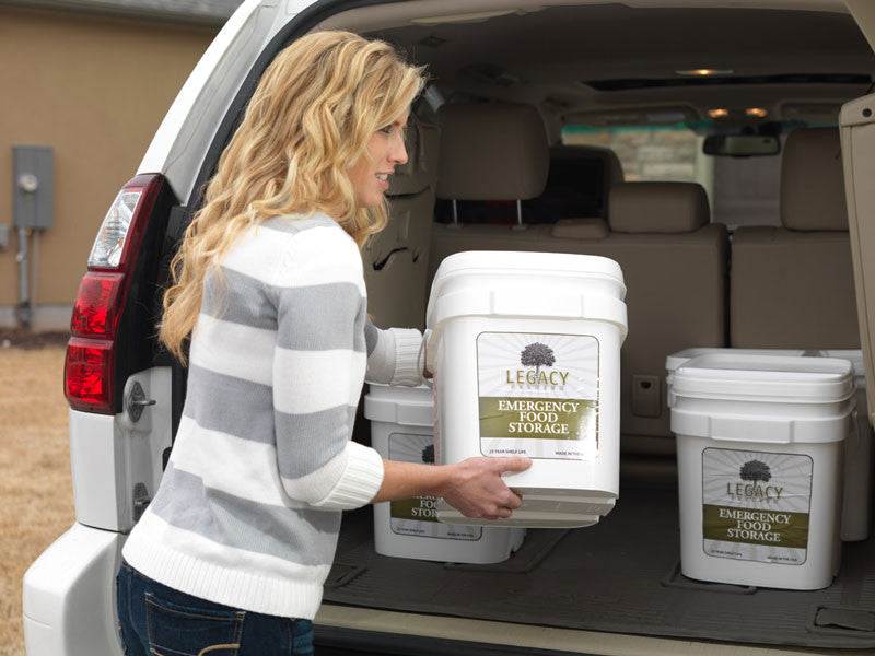 Premium 1080 Serving Package emergency food supply with 1080 servings in 9 stackable buckets