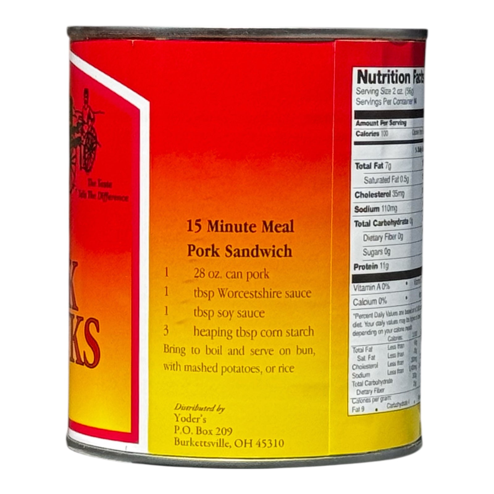 Yoder’s Canned Pork Chunks | 28 oz can | Real USA Pork | Fully Cooked | Shelf Stable Survival Food | 10+ Year Shelf Life | Ready to Eat | Ideal for Prepping, Storage & Camping