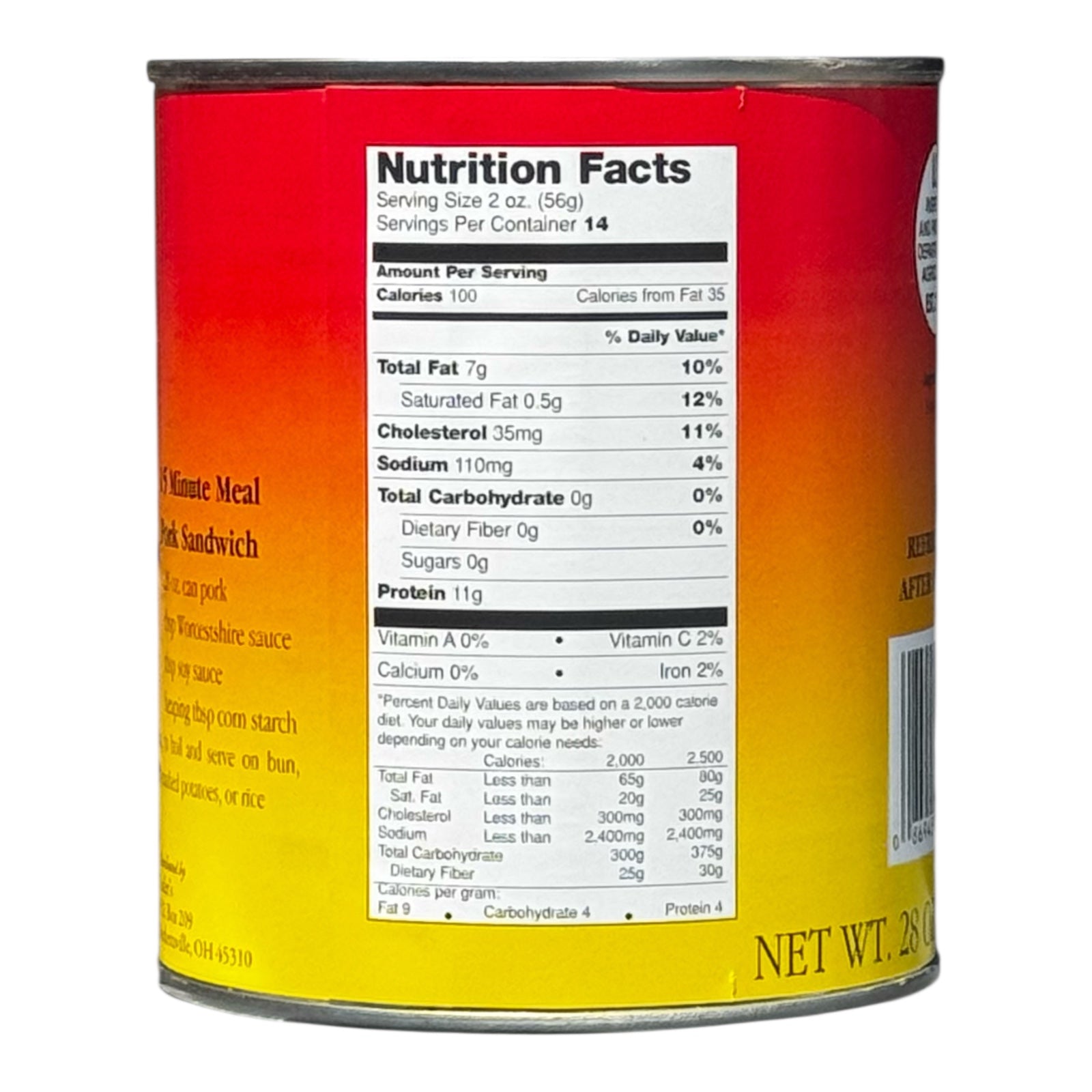 Yoder’s Canned Pork Chunks | 28 oz can | Real USA Pork | Fully Cooked | Shelf Stable Survival Food | 10+ Year Shelf Life | Ready to Eat | Ideal for Prepping, Storage & Camping