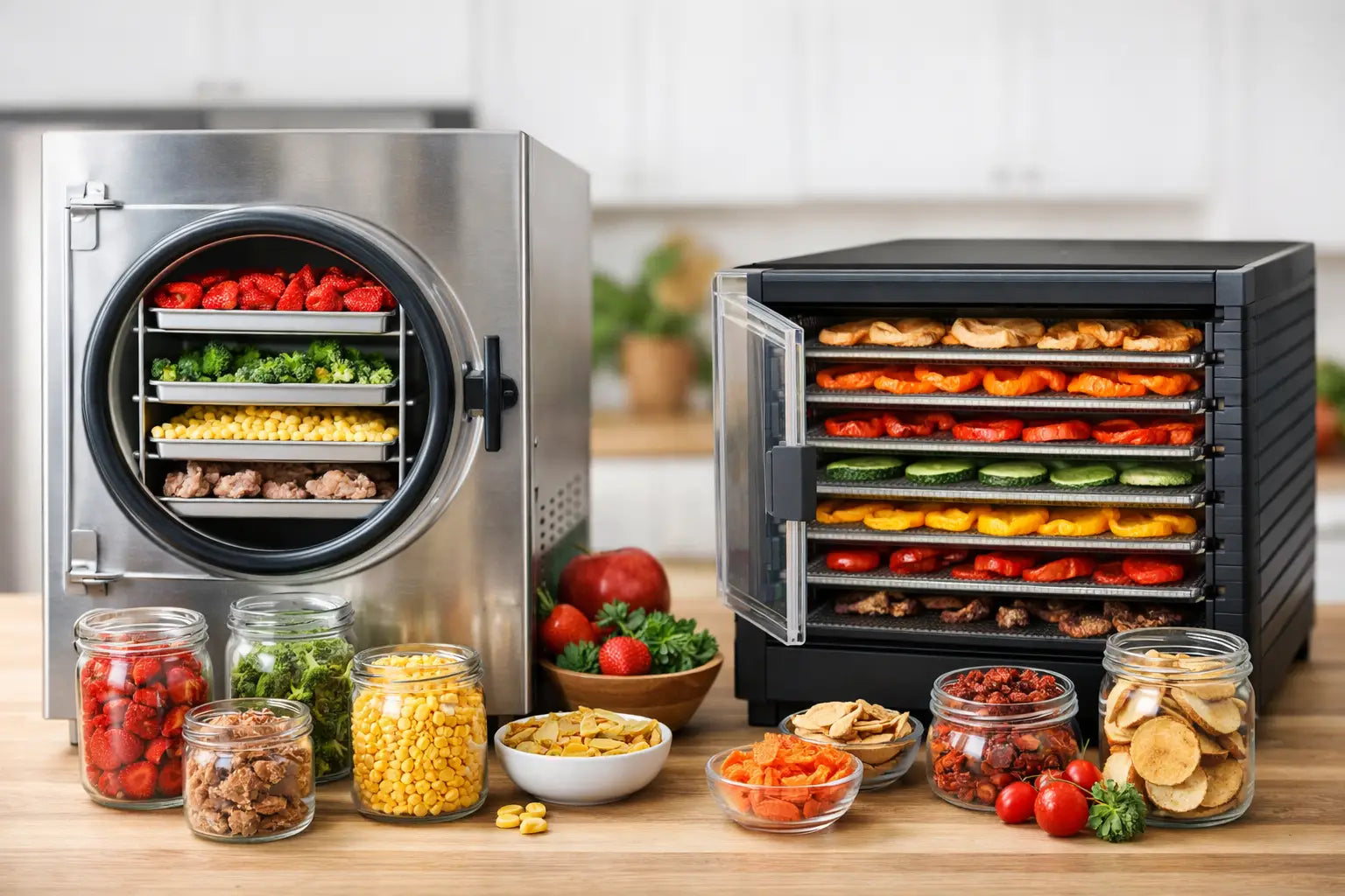 Freeze Dryer Versus Dehydrator for Family Food