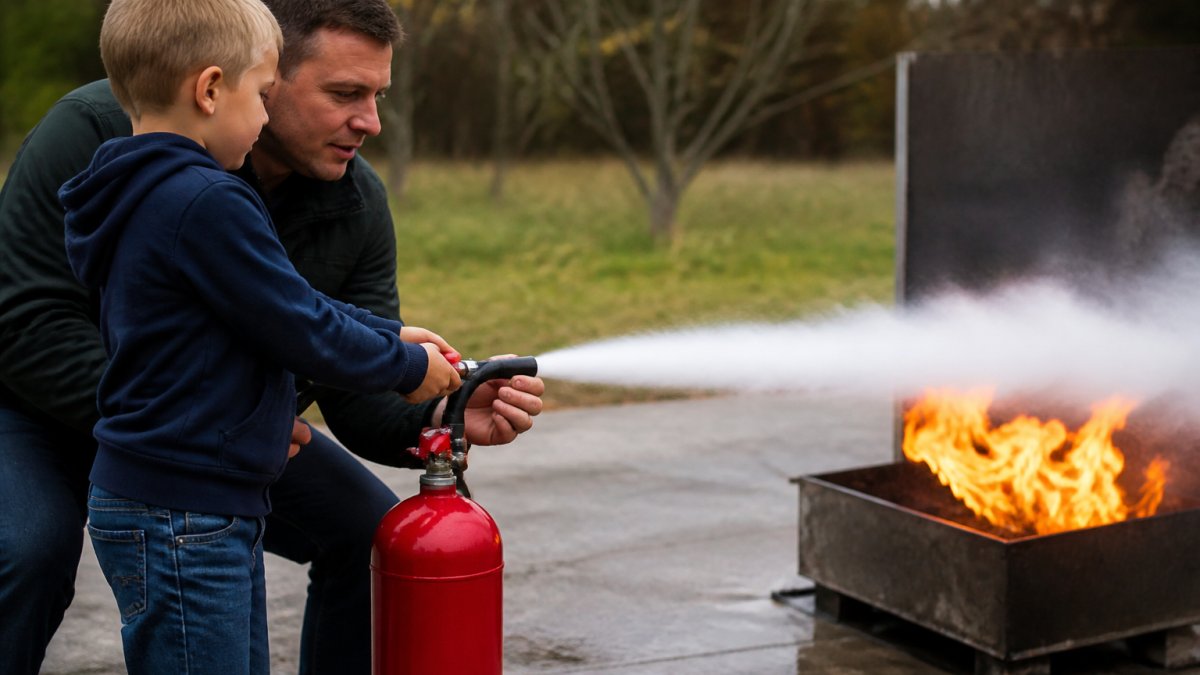Teaching Children How to Use a Fire Extinguisher