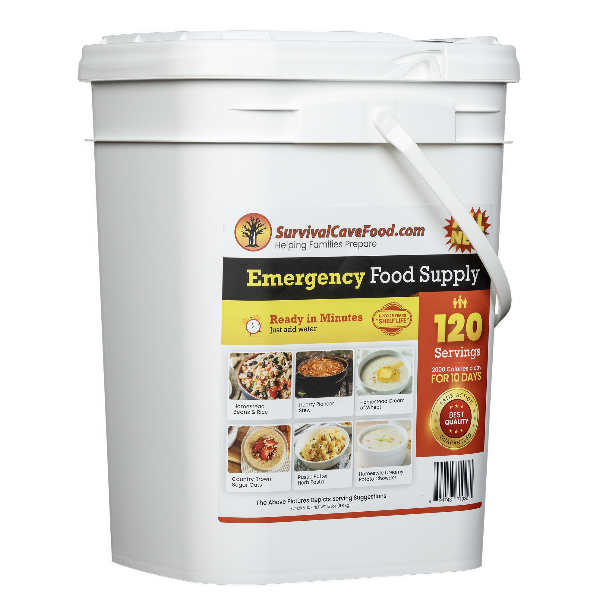 Survival Cave Ultimate 120-Serving Emergency Meal Kit | 25-Year Shelf Life | High-Calorie Survival Food Made in USA