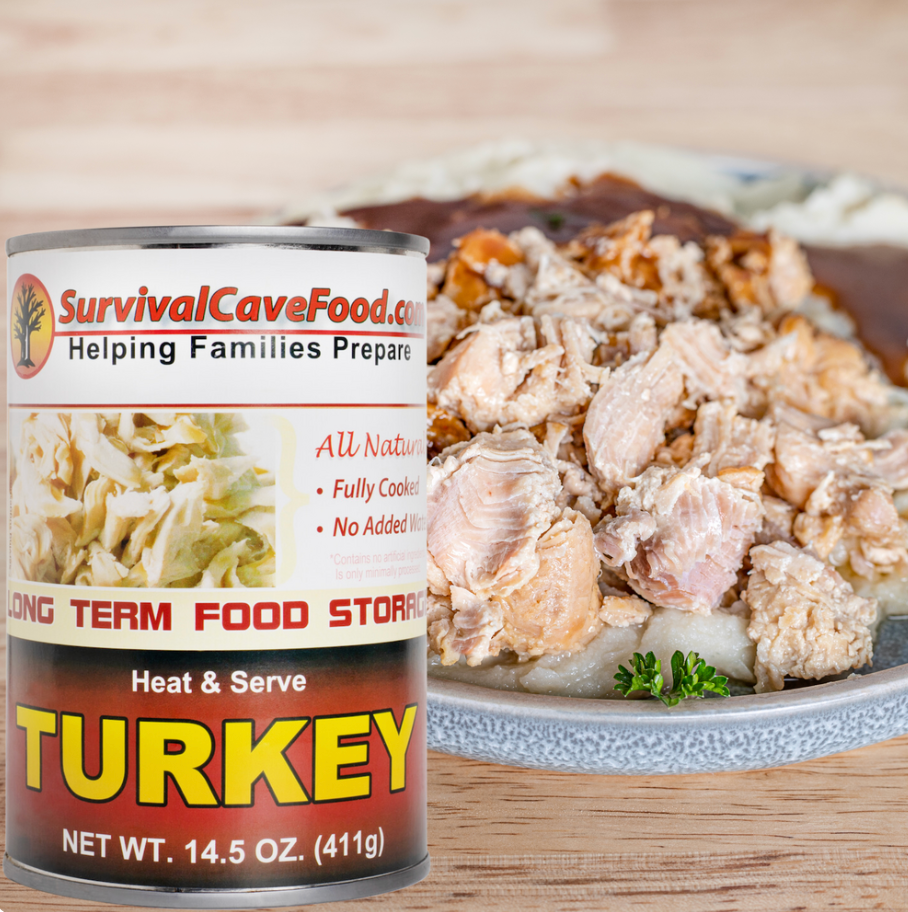 Survival Cave Turkey 12 – 14.5 oz Cans – Ready to Eat Canned Meat