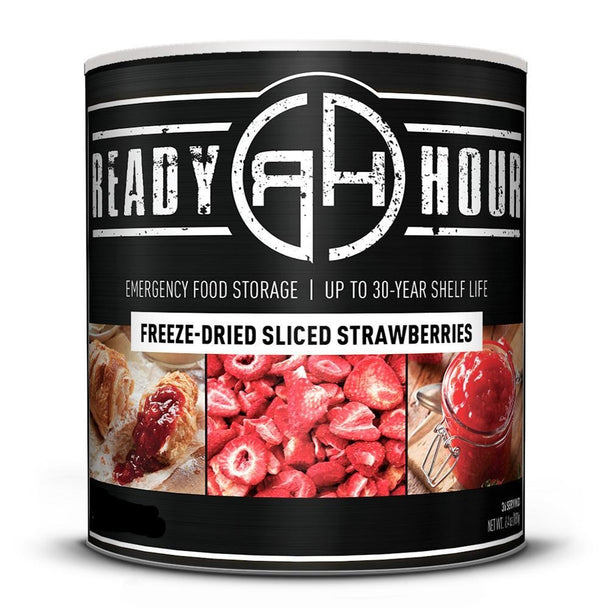 Pack of 6 Ready Hour Freeze-Dried Sliced Strawberries #10 can (36 servings)