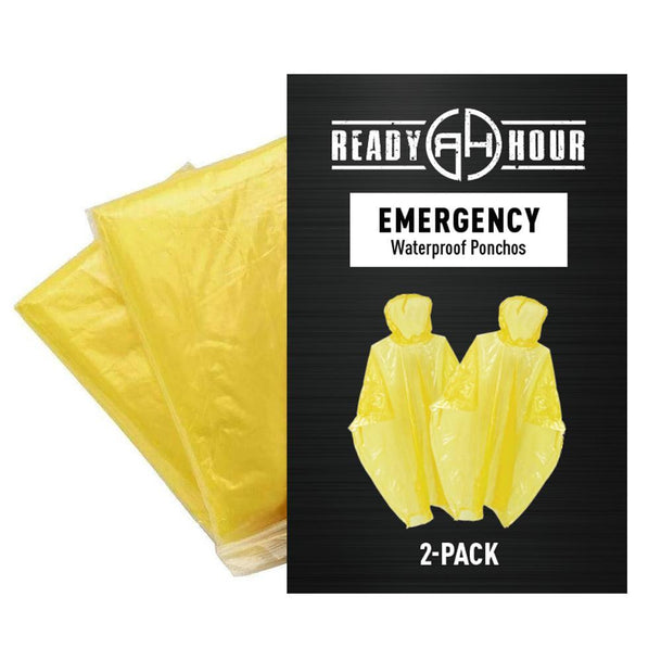 Pack of 12 Ready Hour Emergency Ponchos – (2-Pack)