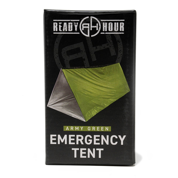 Pack of 20 Army Green Nylon Emergency Tent with Survival Whistle