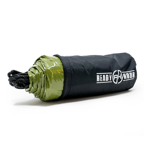 Pack of 20 Army Green Nylon Emergency Tent with Survival Whistle