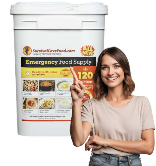 Survival Cave Ultimate 120-Serving Emergency Meal Kit | 25-Year Shelf Life | High-Calorie Survival Food Made in USA