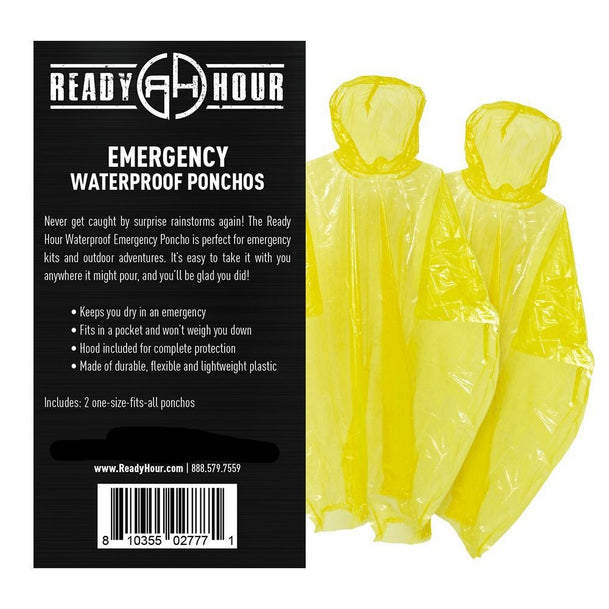 Pack of 12 Ready Hour Emergency Ponchos – (2-Pack)