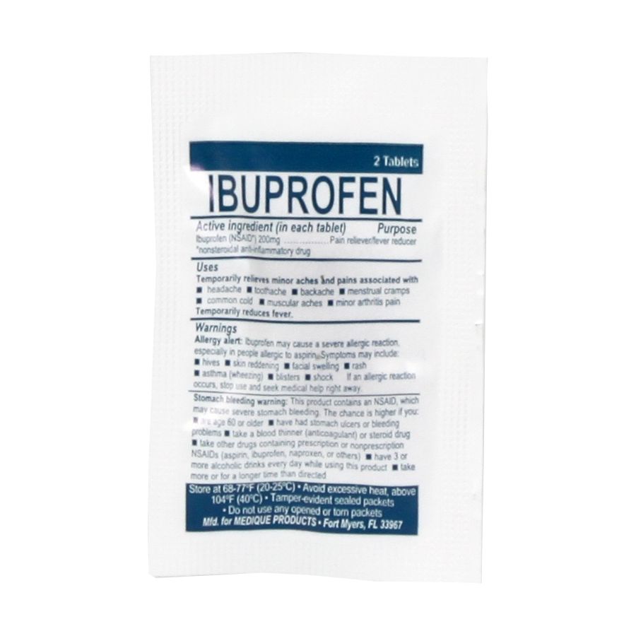 125 Ibuprofen Packs with 2 Tablets