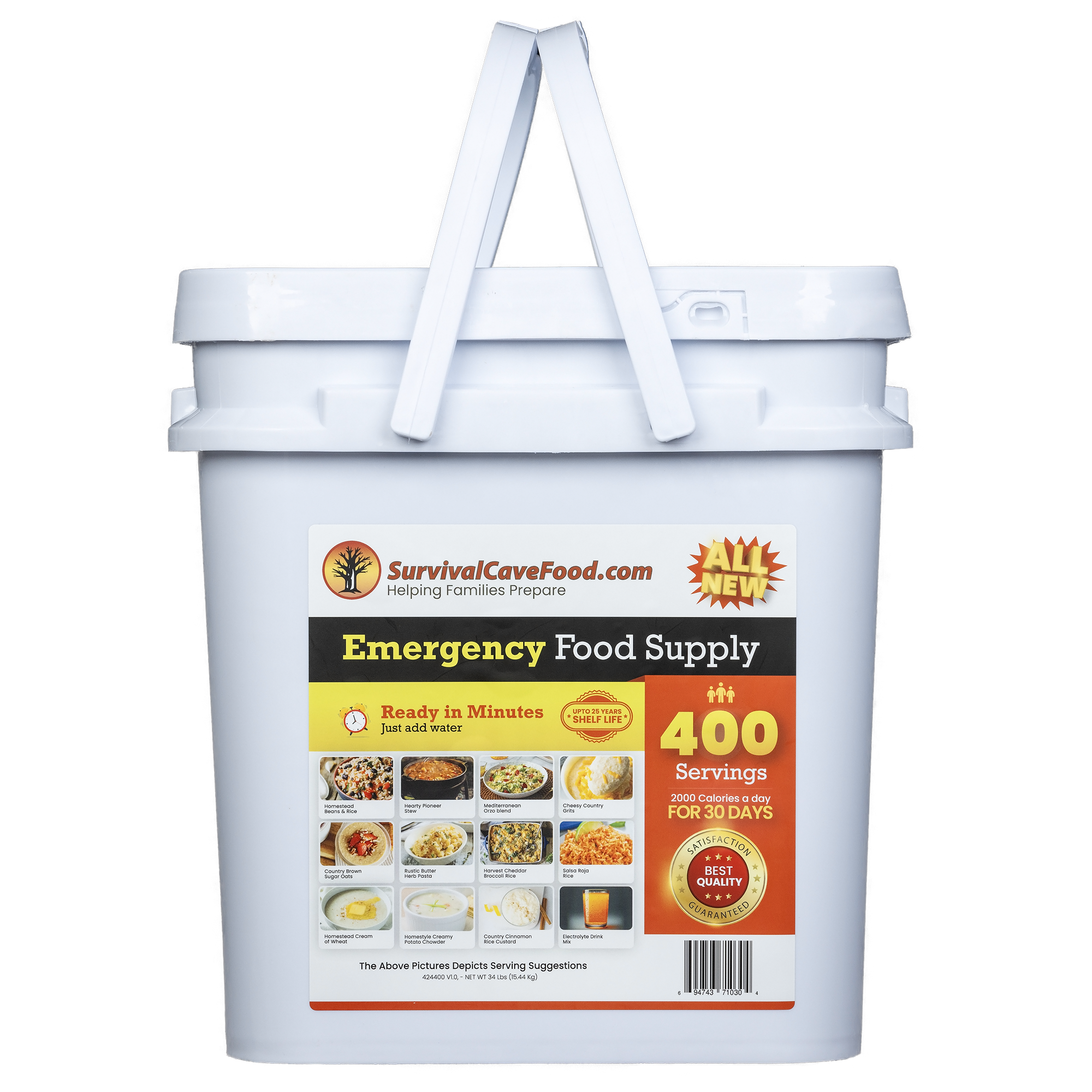 Survival Cave Ultimate 400-Serving Emergency Meal Kit | 25-Year Shelf Life | High-Calorie Survival Food Made in USA (Copy)