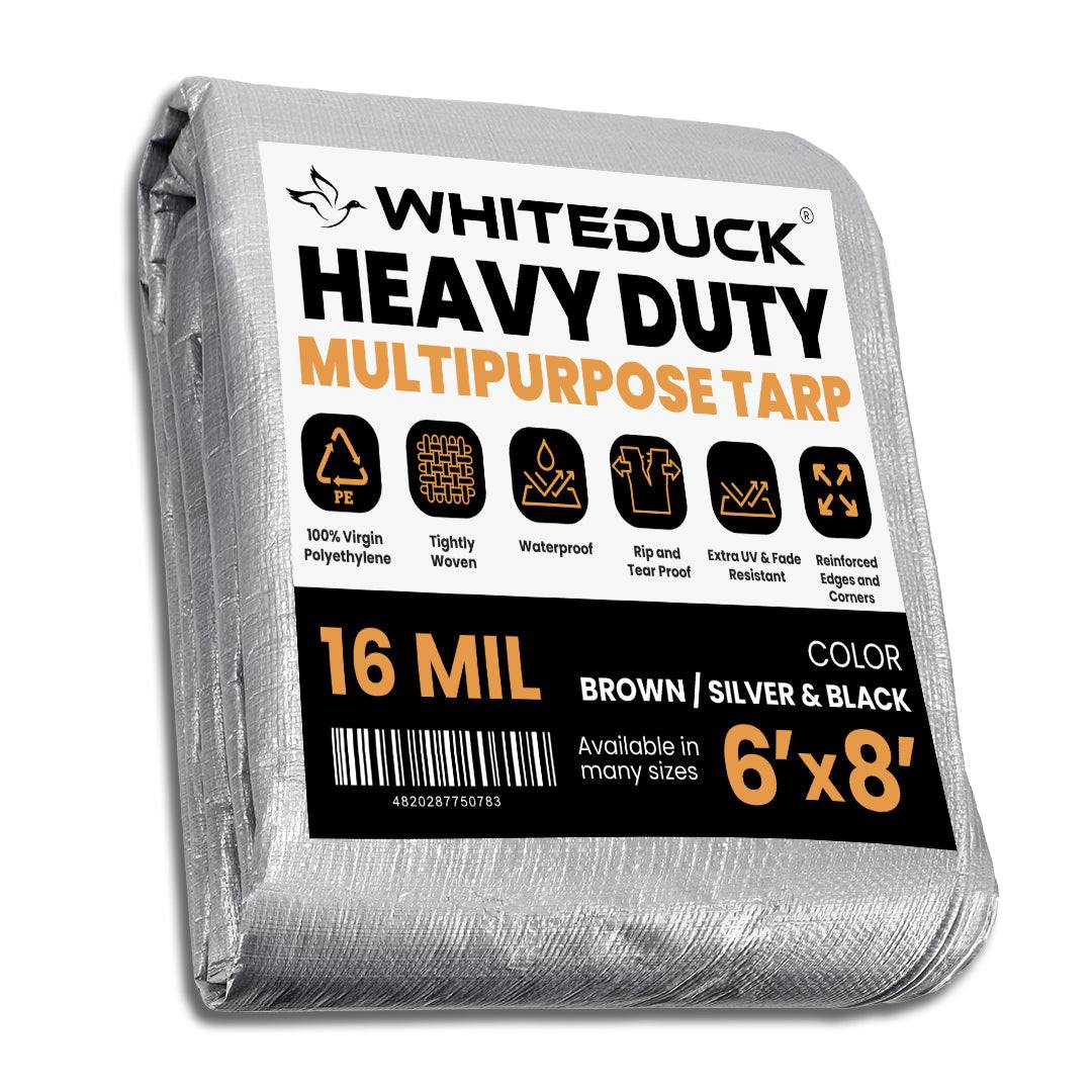 6' x 8' super heavy duty poly tarp with extra reinforcement and mold resistance