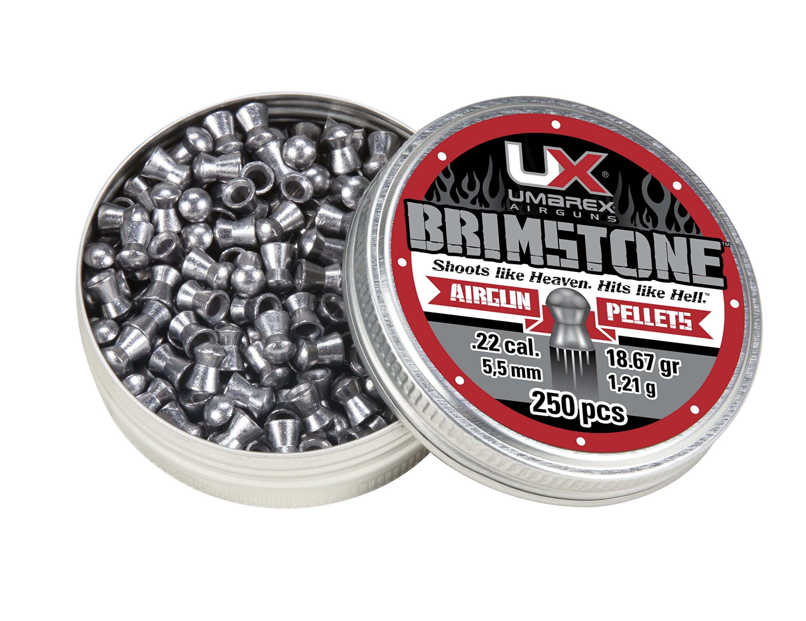 Umarex Brimstone .22 Caliber 18.67 Grain Pellets Air Gun Ammo for Pellet Gun Rifle 250 CountSilver