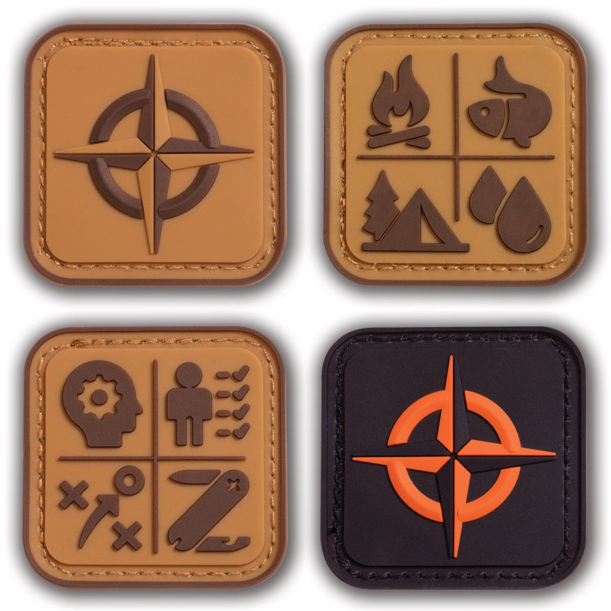 Survival Compass Patch: Desert Tan