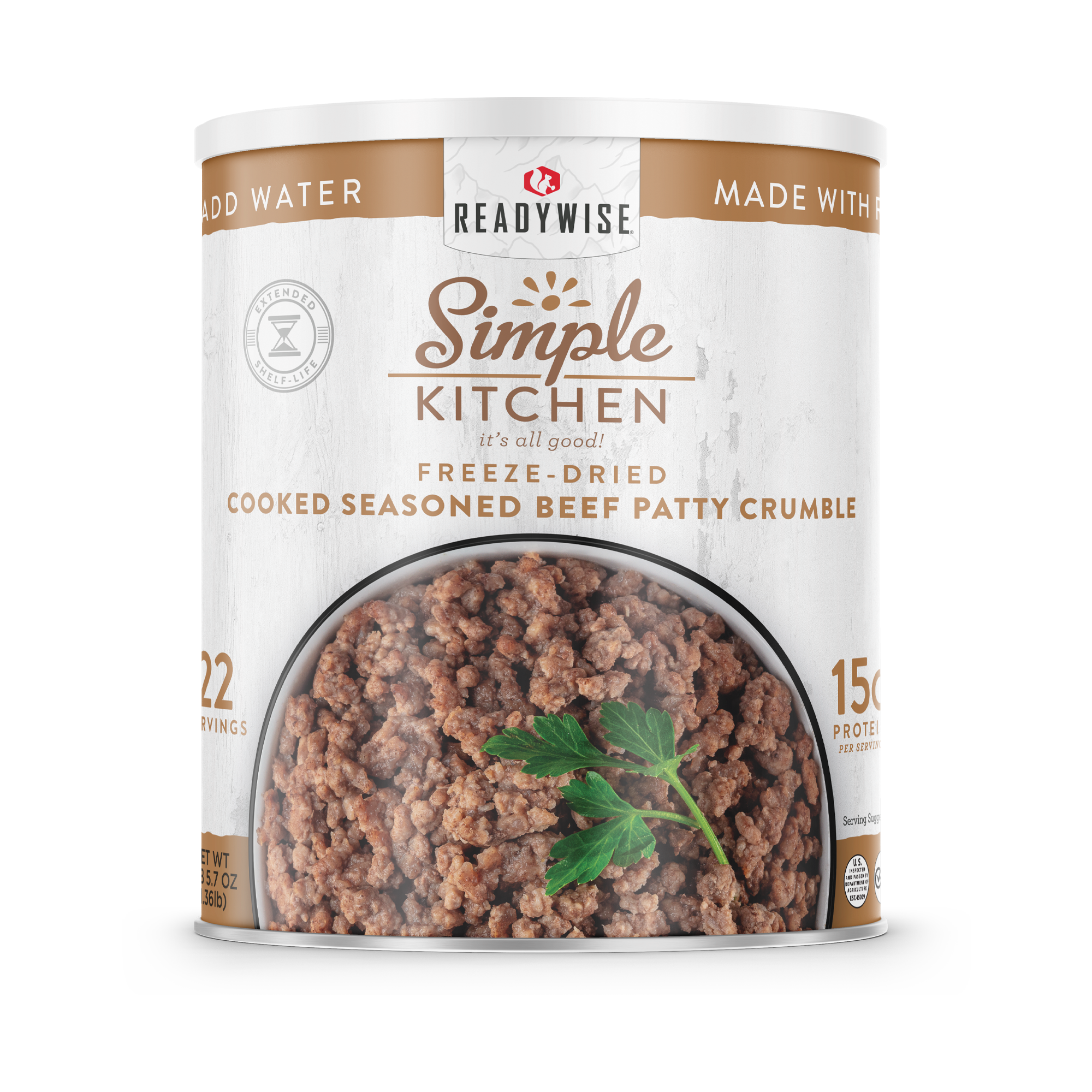 Simple Kitchen FD Seasoned Beef Patty Crumbles - 22 Serving Can