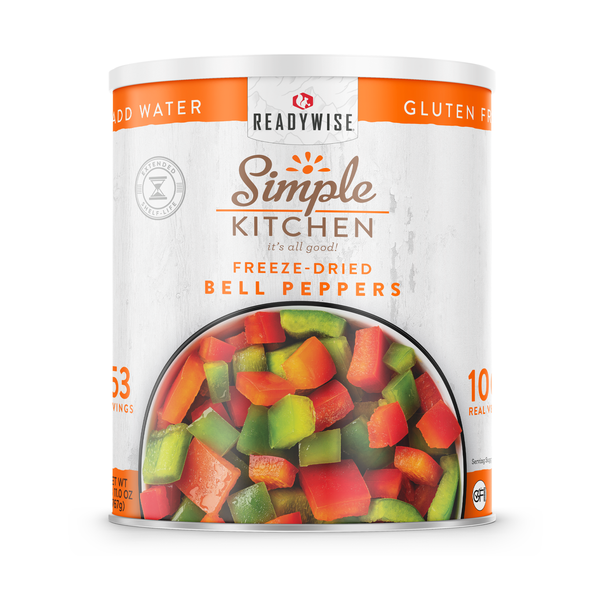 Simple Kitchen Dehydrated Red & Green Bell Peppers - 153 Serving Can