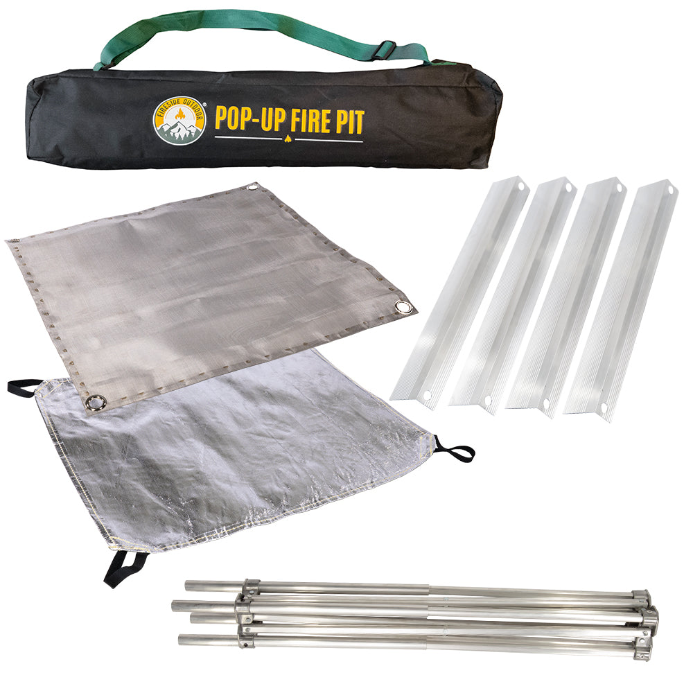 Fireside Outdoor Pop-Up Fire Pit & Heat Shield Bundle