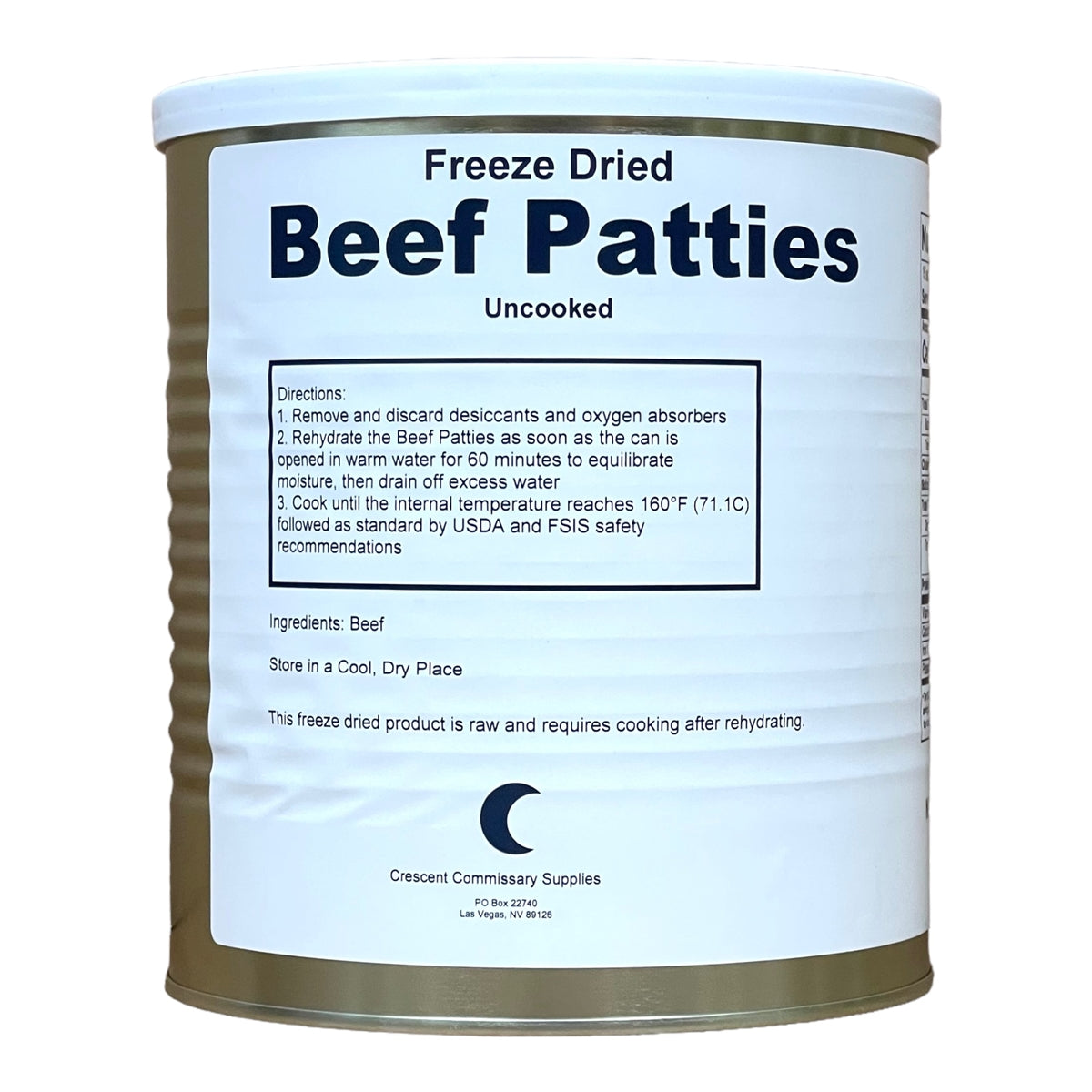 Military Surplus Freeze Dried Hamburger, Ground Beef Patties (13 oz)
