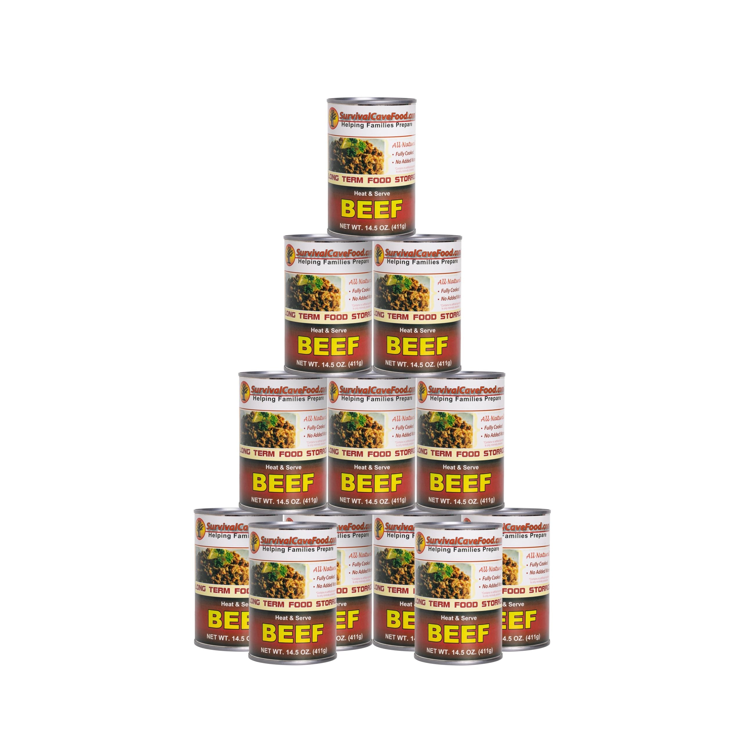 Survival Cave Beef 12 – 14.5 oz Cans – Ready to Eat Canned Meat