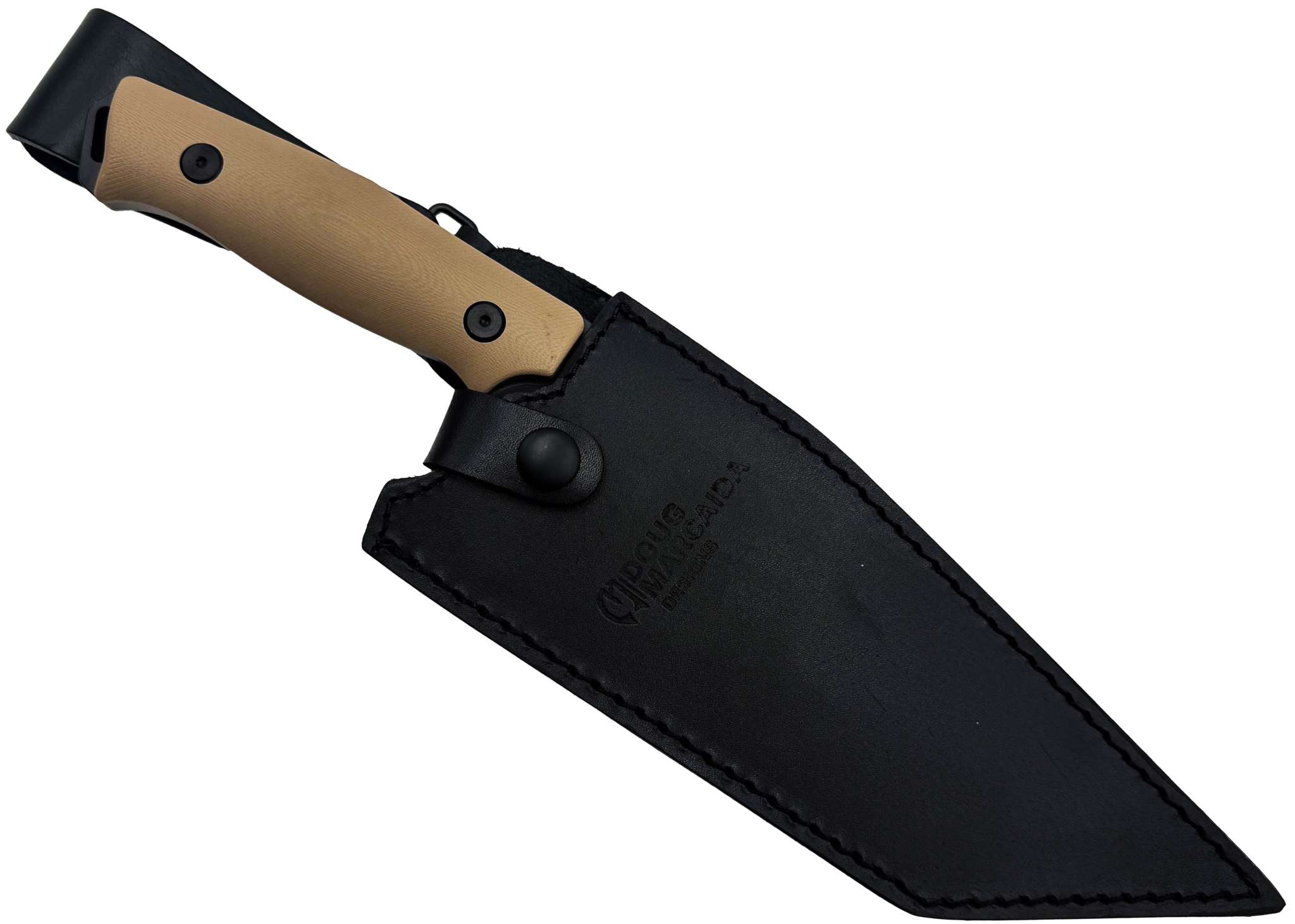 Doug Marcaida Cleaver large 8.5-inch blade with leather sheath for outdoor and self-defense use
