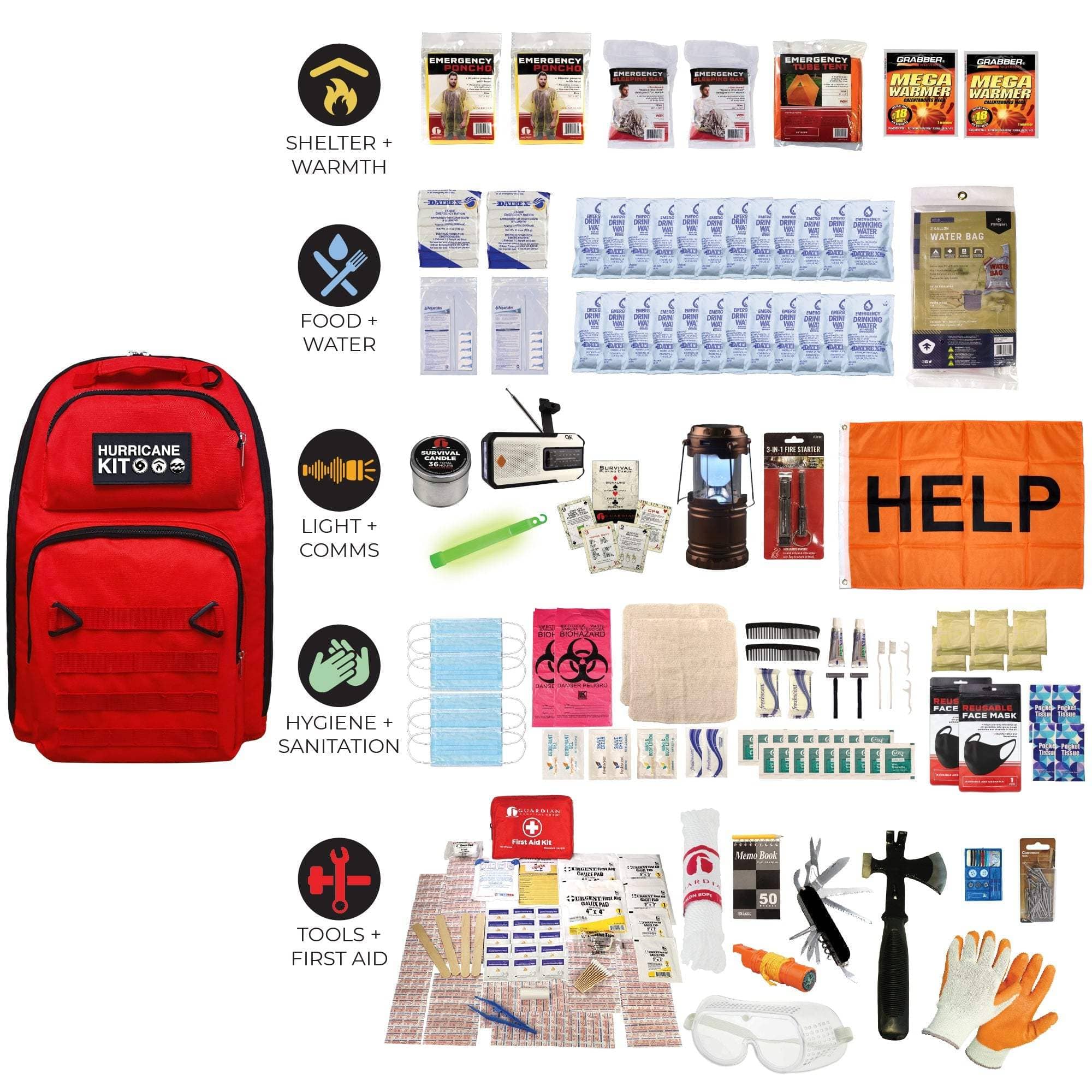 quakekits.com Specialized Kits The QK Hurricane Kit - Up to 2 Person Extreme Weather Survival Kit Hurricane Kit - 1-2 Person Extreme Weather Survival Kit for Emergencies