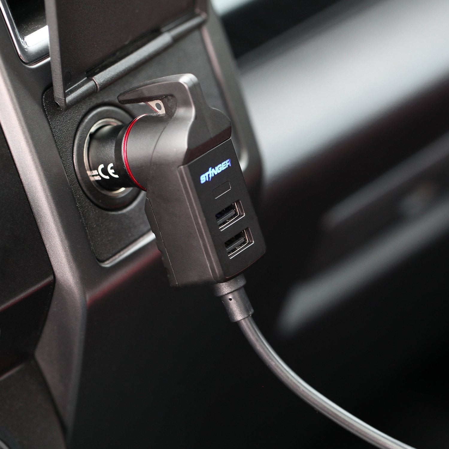 USB Car Charger Emergency Tool With Single Cigarette Lighter Connection