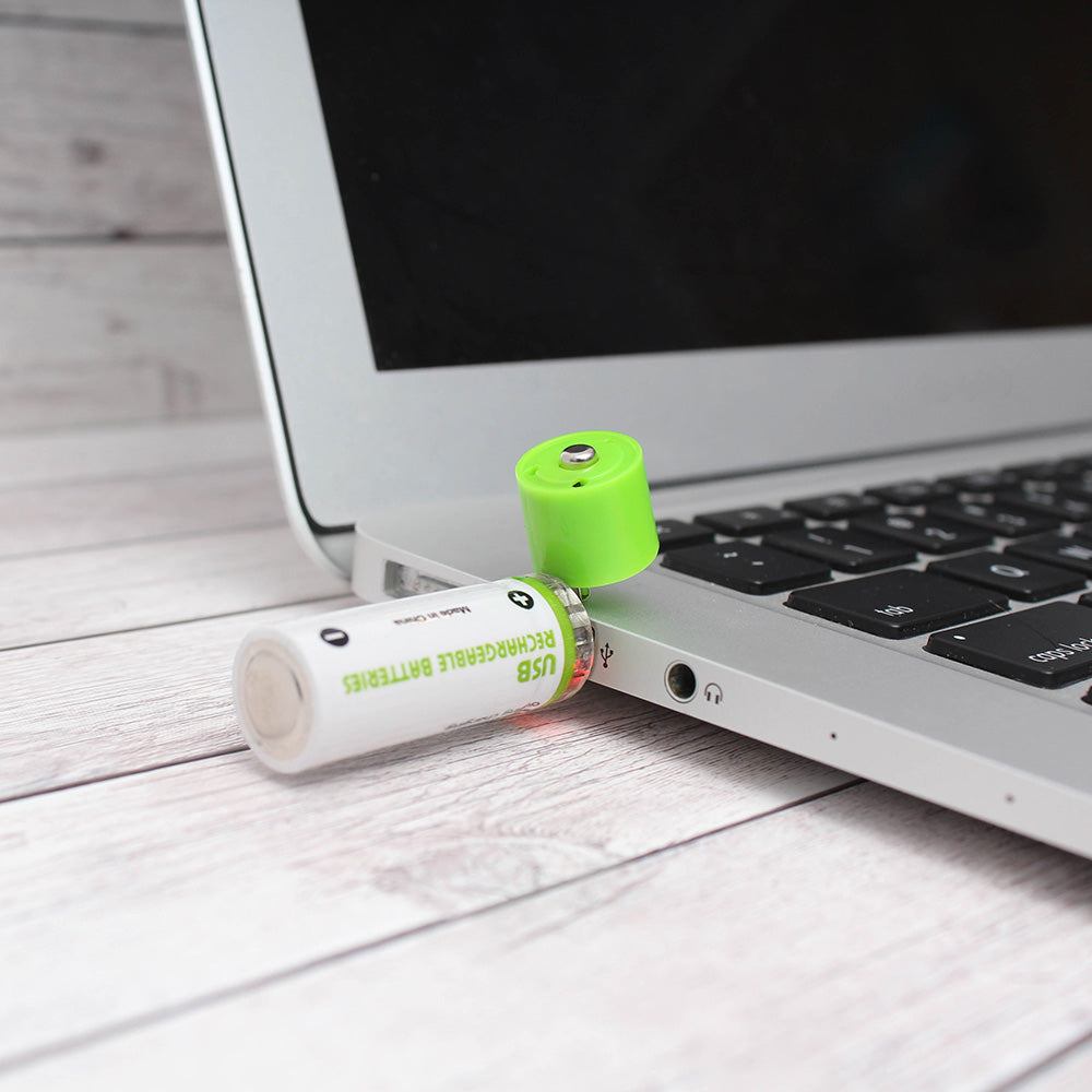 USB Rechargeable AA Batteries w/4-port USB Charger