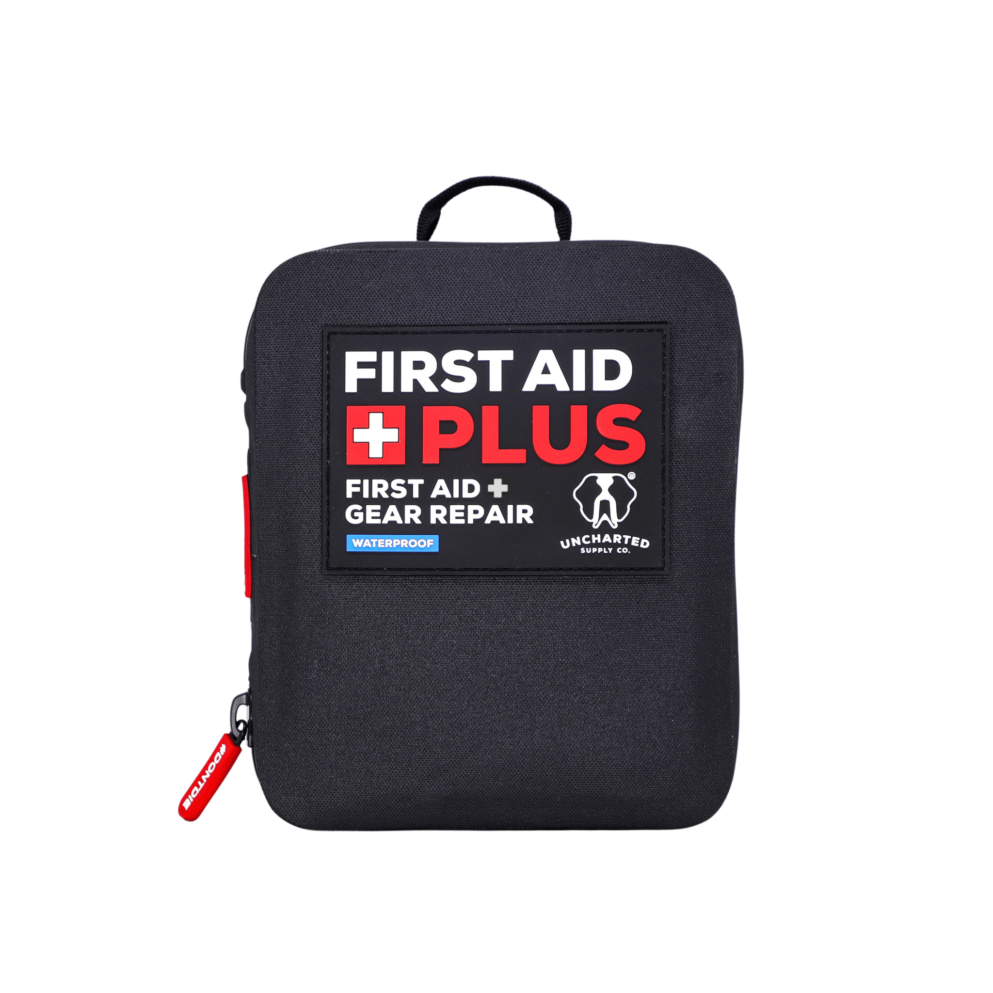 First Aid Plus emergency medical and gear repair kit in rugged waterproof case with MOLLE attachment
