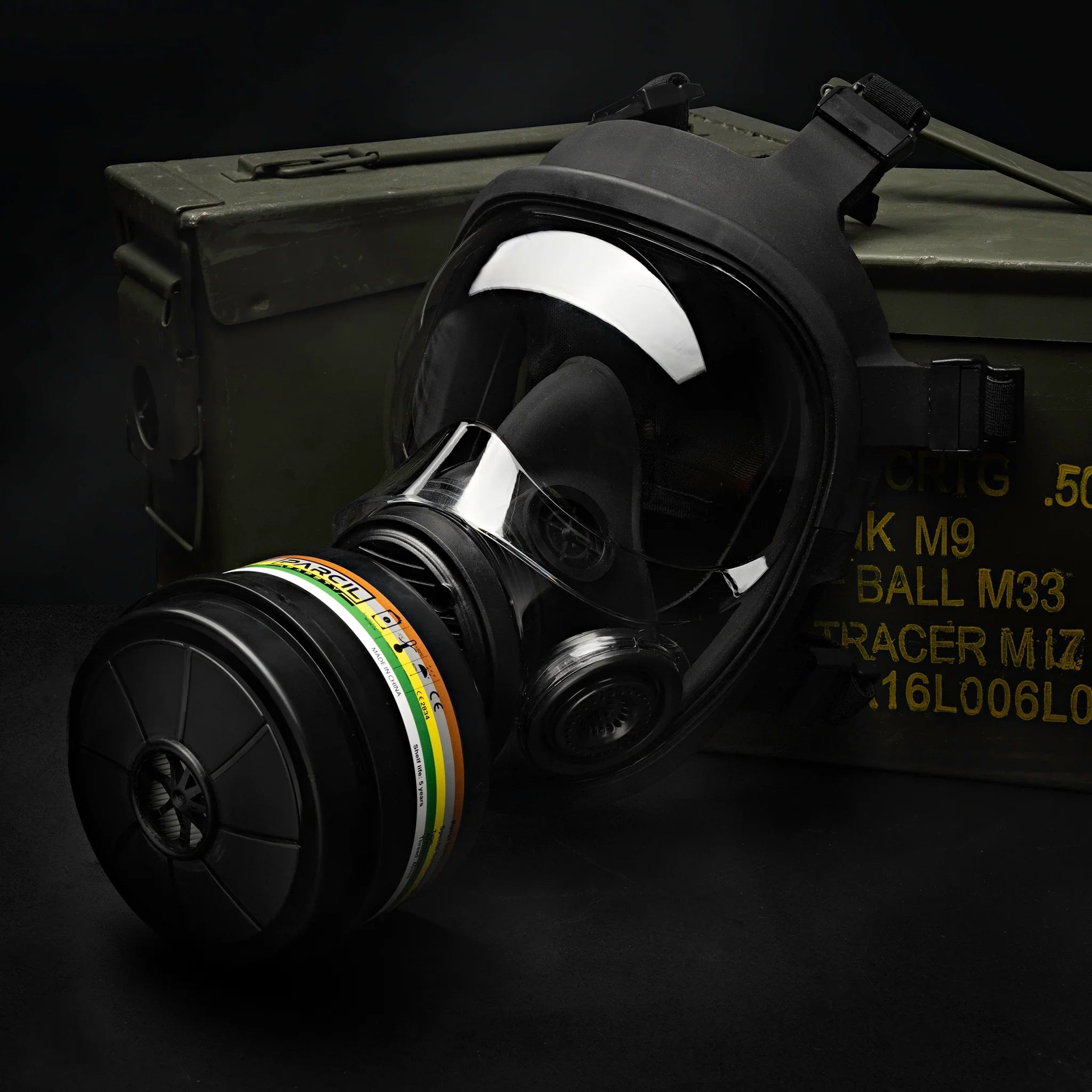 Parcil Safety NB-100V Tactical Gas Mask with Voice Amplifier