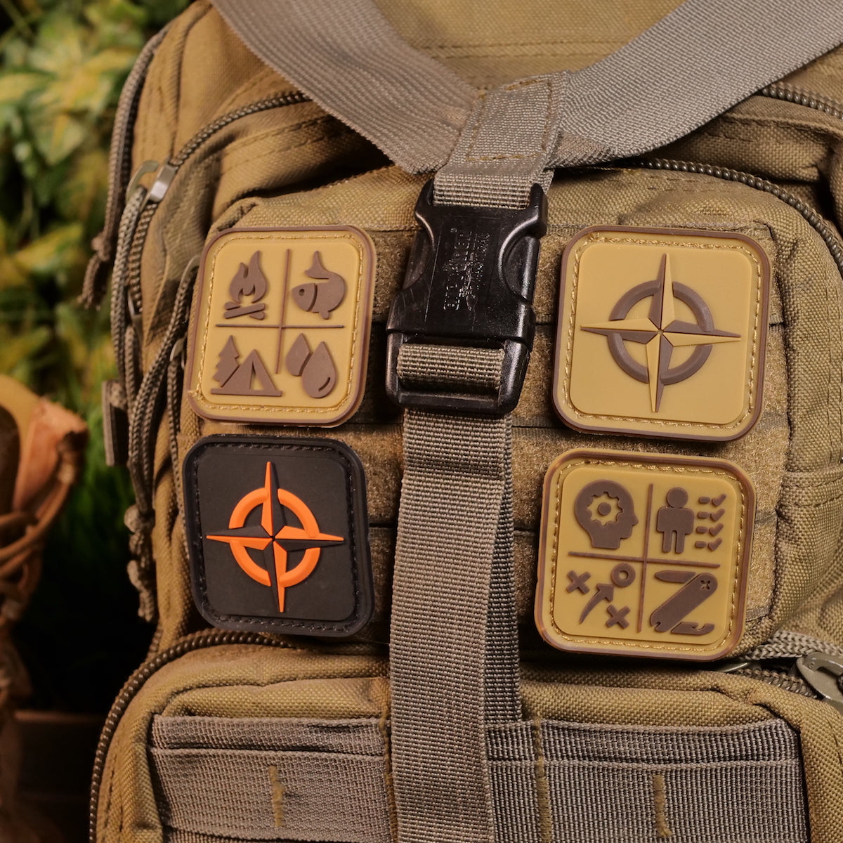Survival Compass Patch: Desert Tan