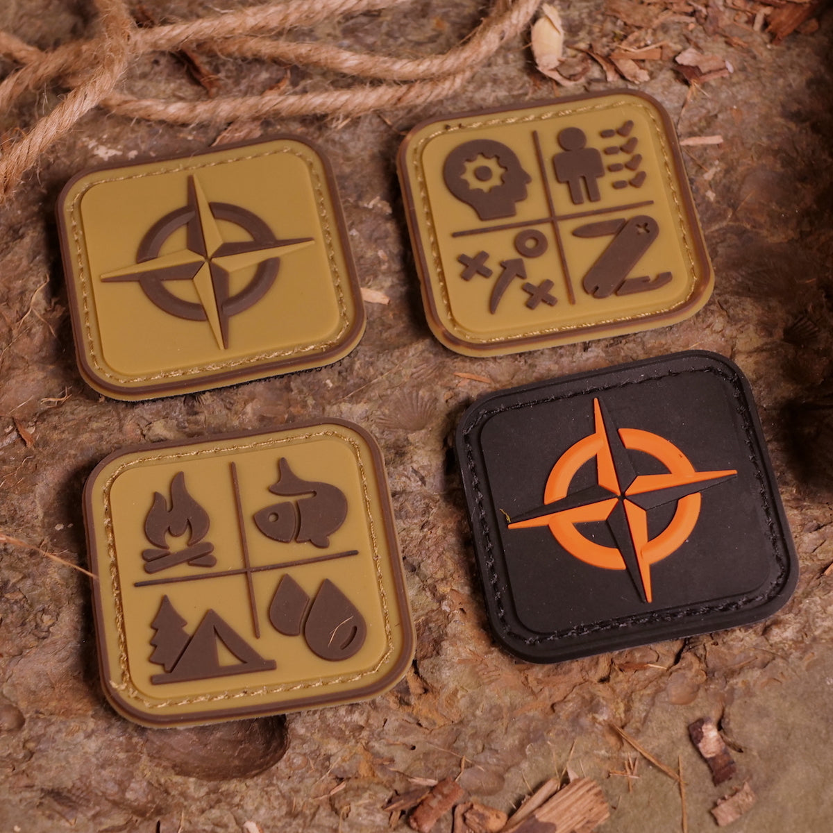 Survival Compass Patch: Orange