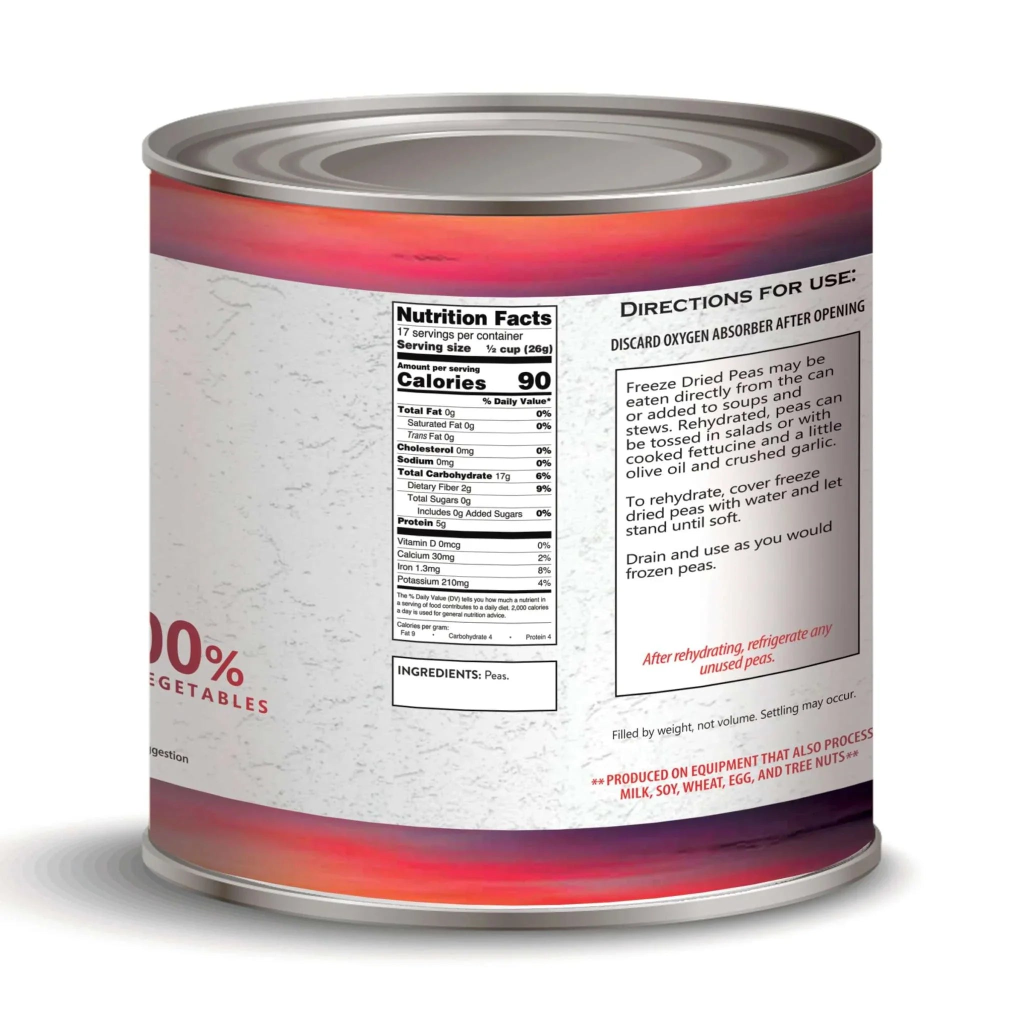 Vegetable Bundle #10 cans with freeze-dried and dehydrated vegetables, 25-year shelf life, made in USA