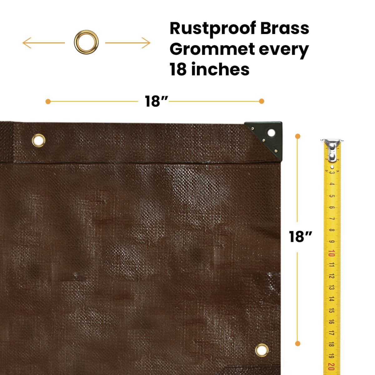 10’ x 10’ Super Heavy Duty Poly Tarp made of reinforced polyethylene with rust-resistant grommets and waterproof coating