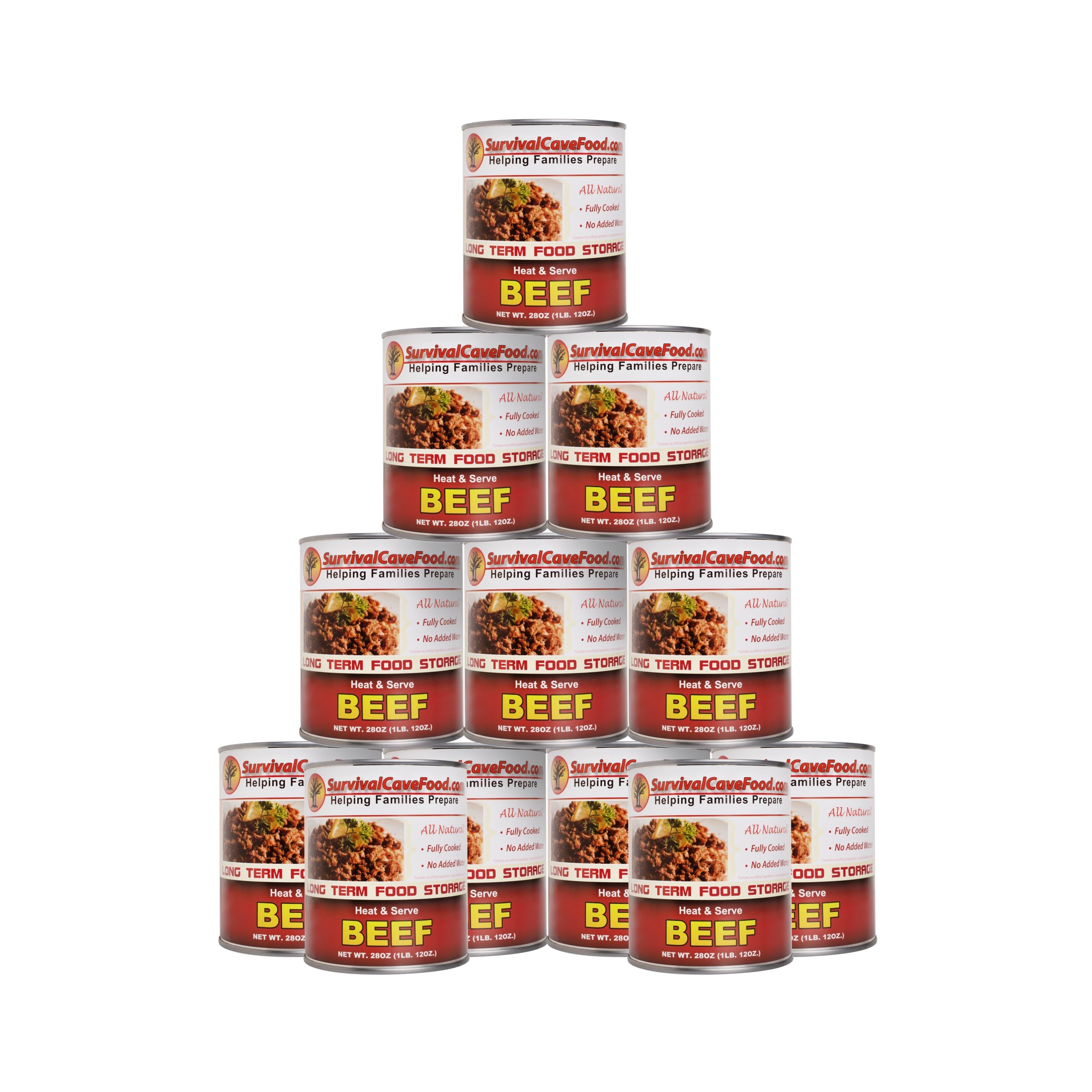 Survival Cave Beef 12 – 28 oz Cans – Ready to Eat Canned Meat
