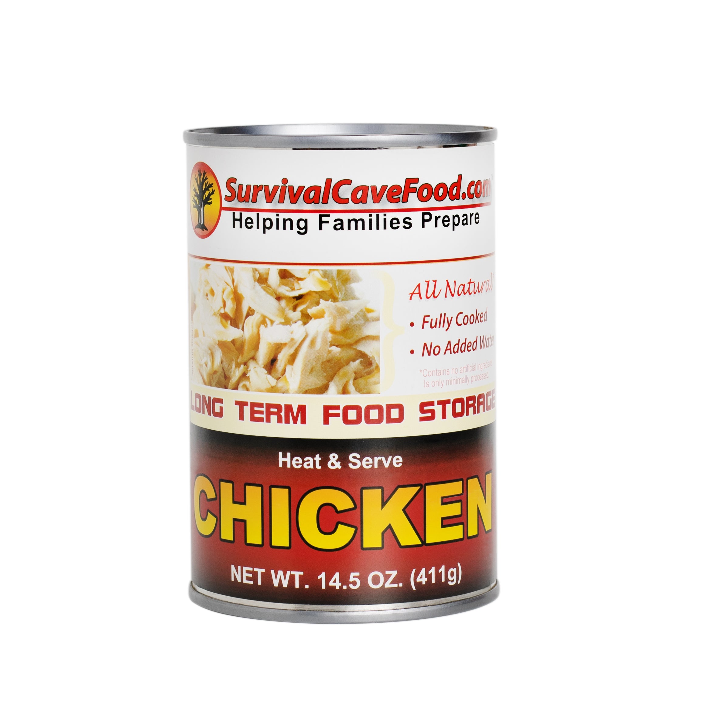 Survival Cave Chicken 12 – 14.5 oz Cans – Ready to Eat Canned Meat