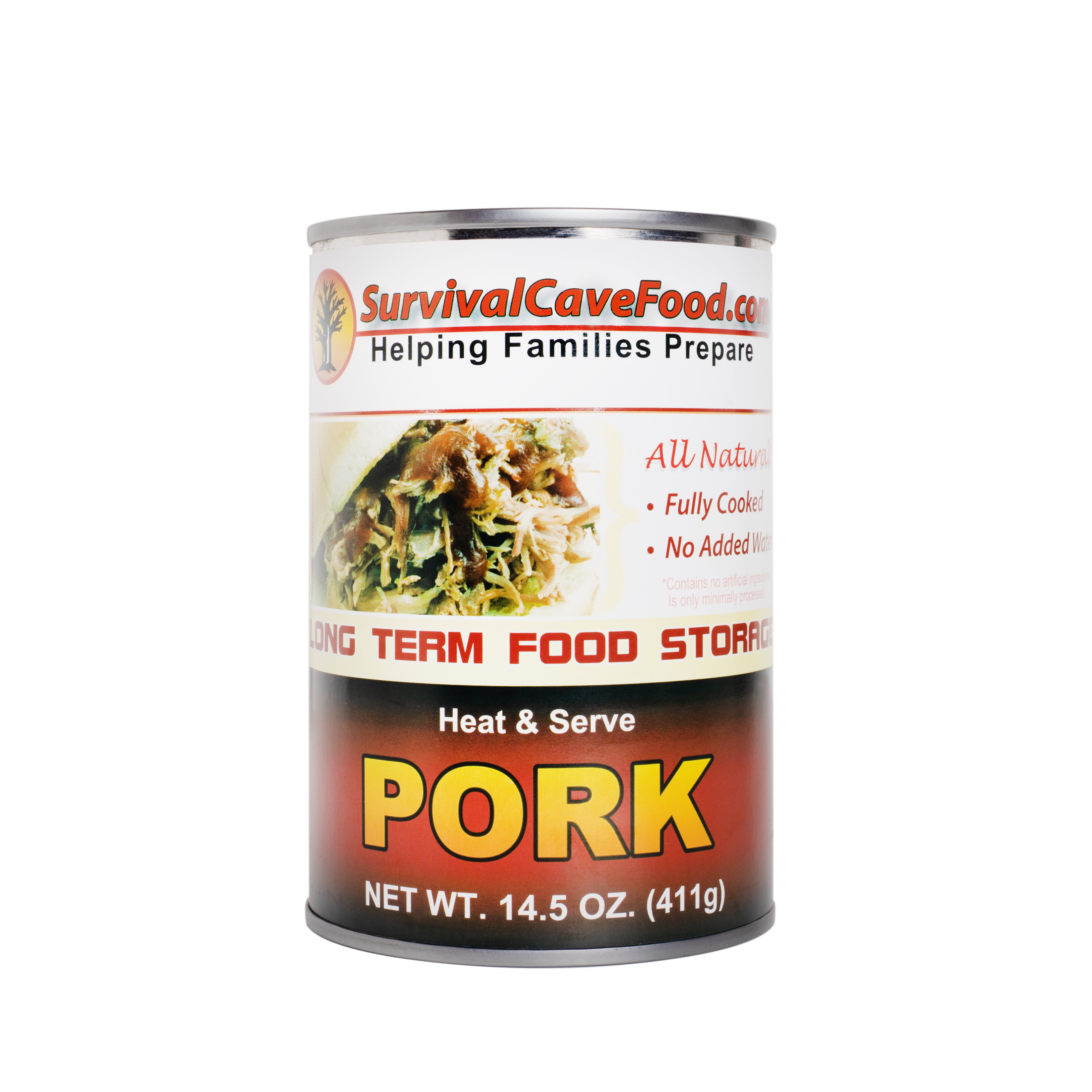 Survival Cave Pork 12 – 14.5 oz Cans – Ready to Eat Canned Meat