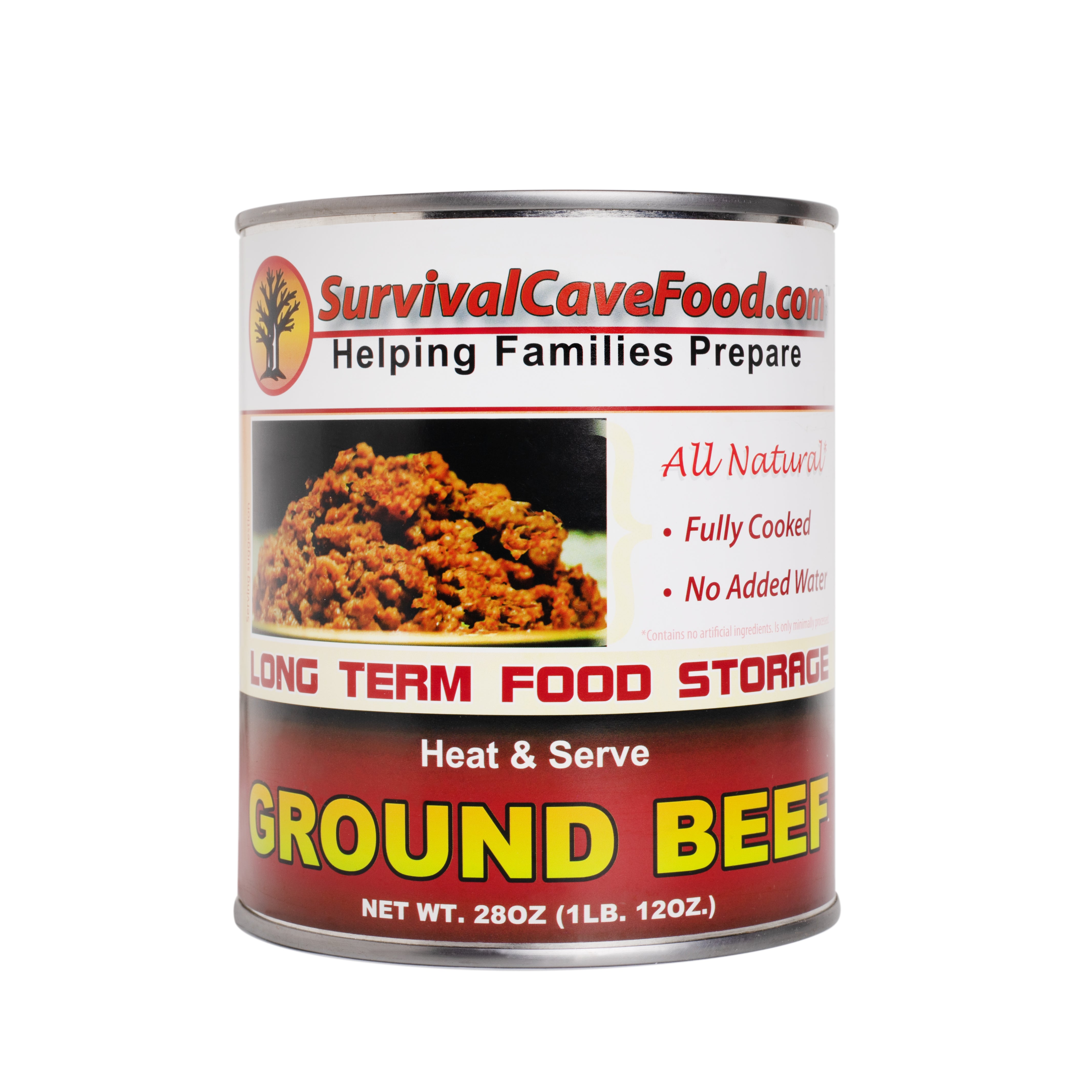 Survival Cave Ground Beef 12 – 28 oz Can – Ready to Eat Canned Meat