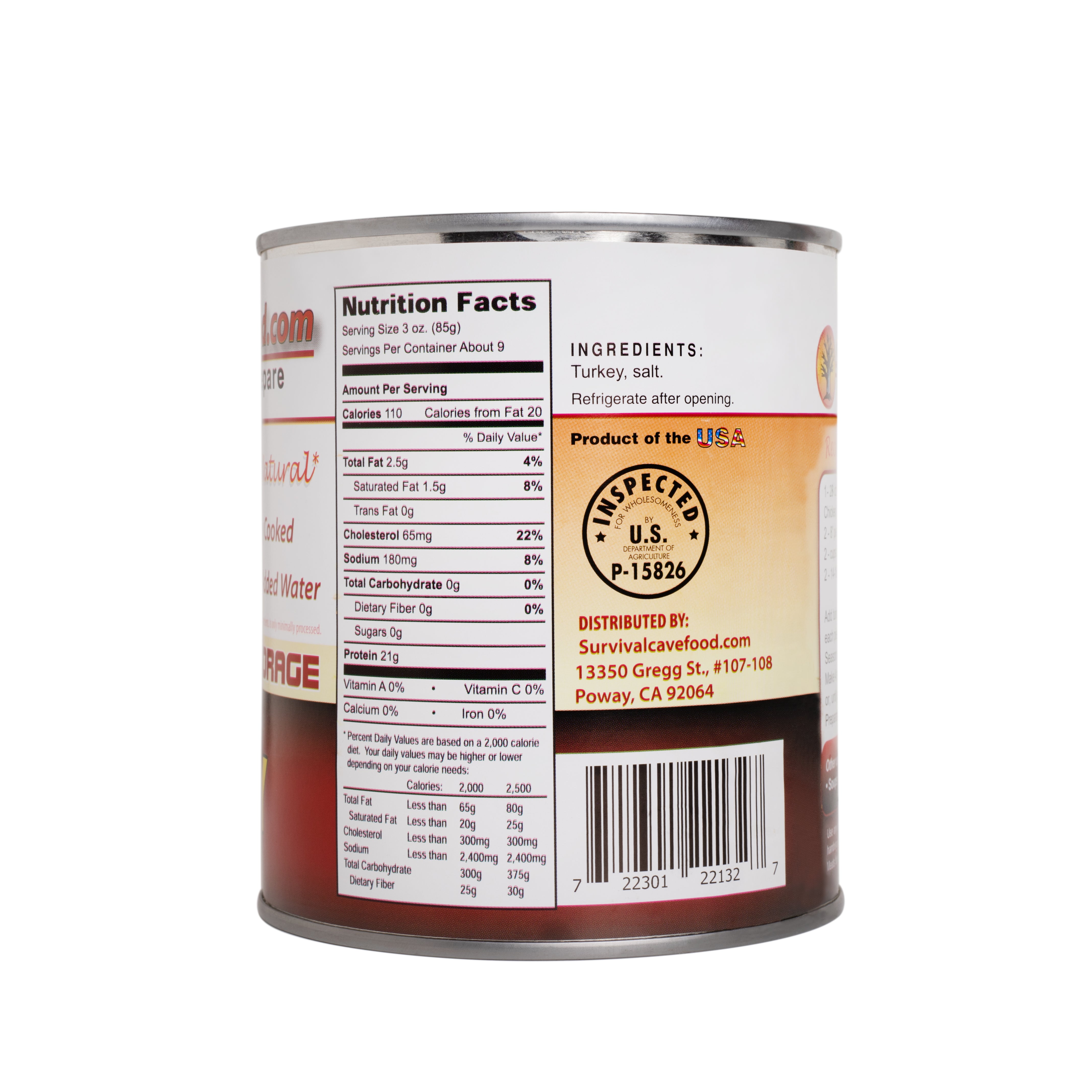 Survival Cave Turkey 12 – 28 oz Cans – Ready to Eat Canned Meat