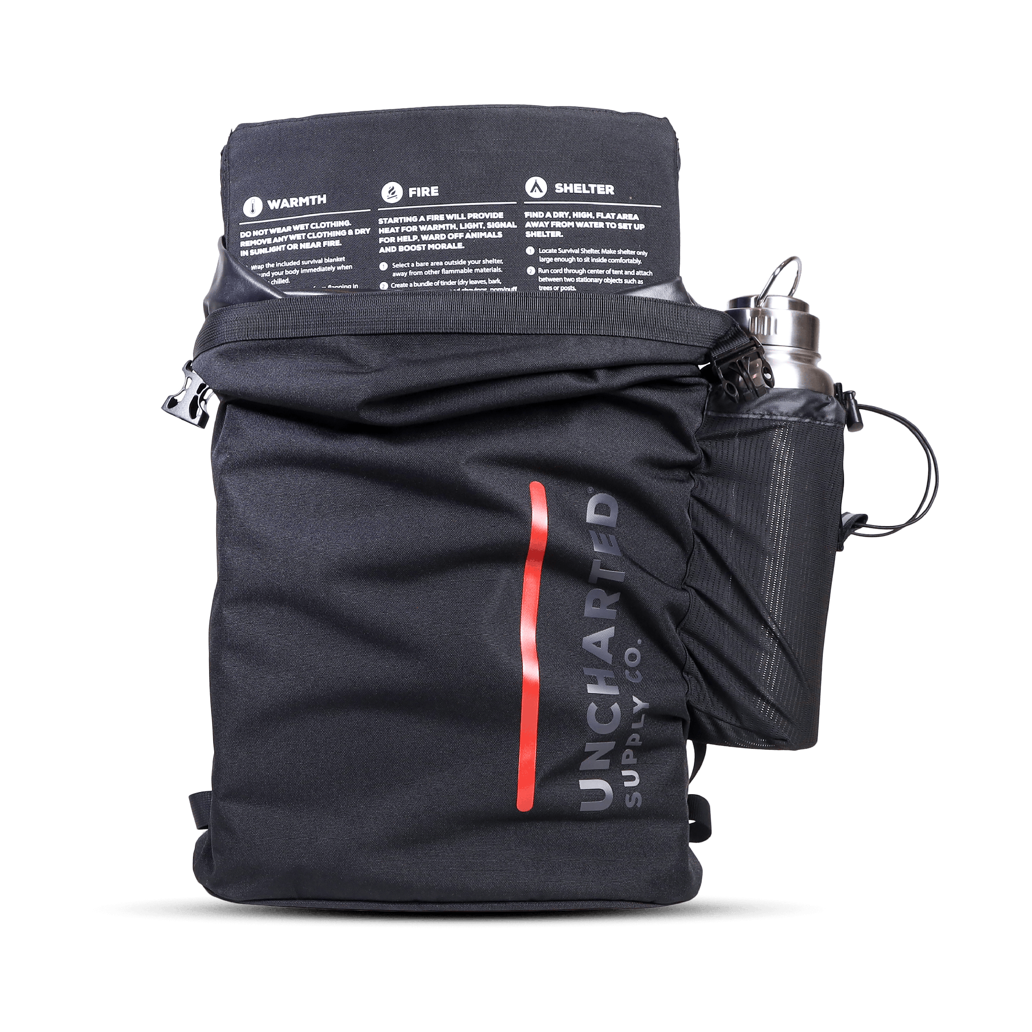 Seventy2 Core emergency survival kit backpack with streamlined design and durable water-resistant materials