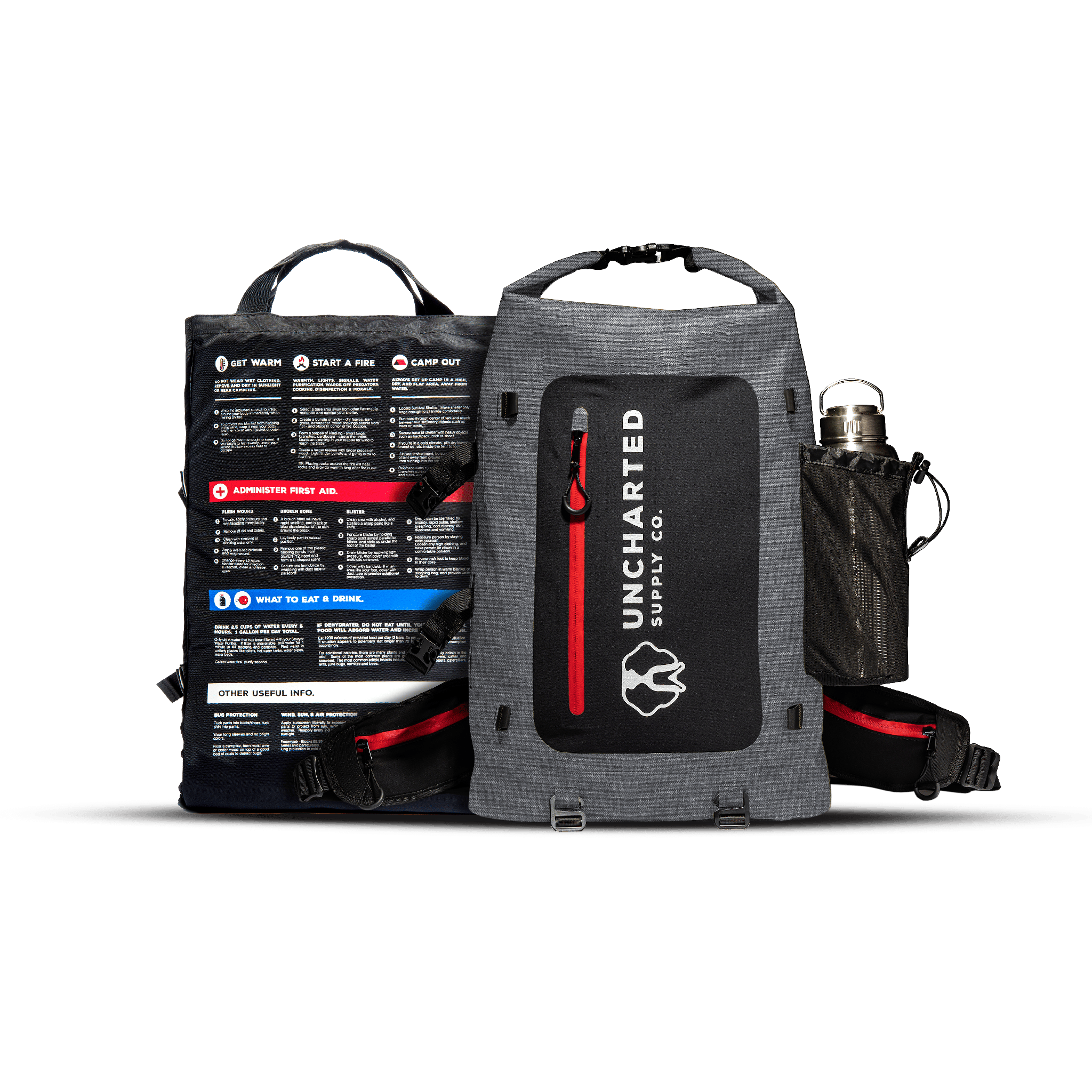 SEVENTY2 Survival System waterproof 72-hour emergency kit with essential survival gear for shelter, food, water, first aid, fire, and communication