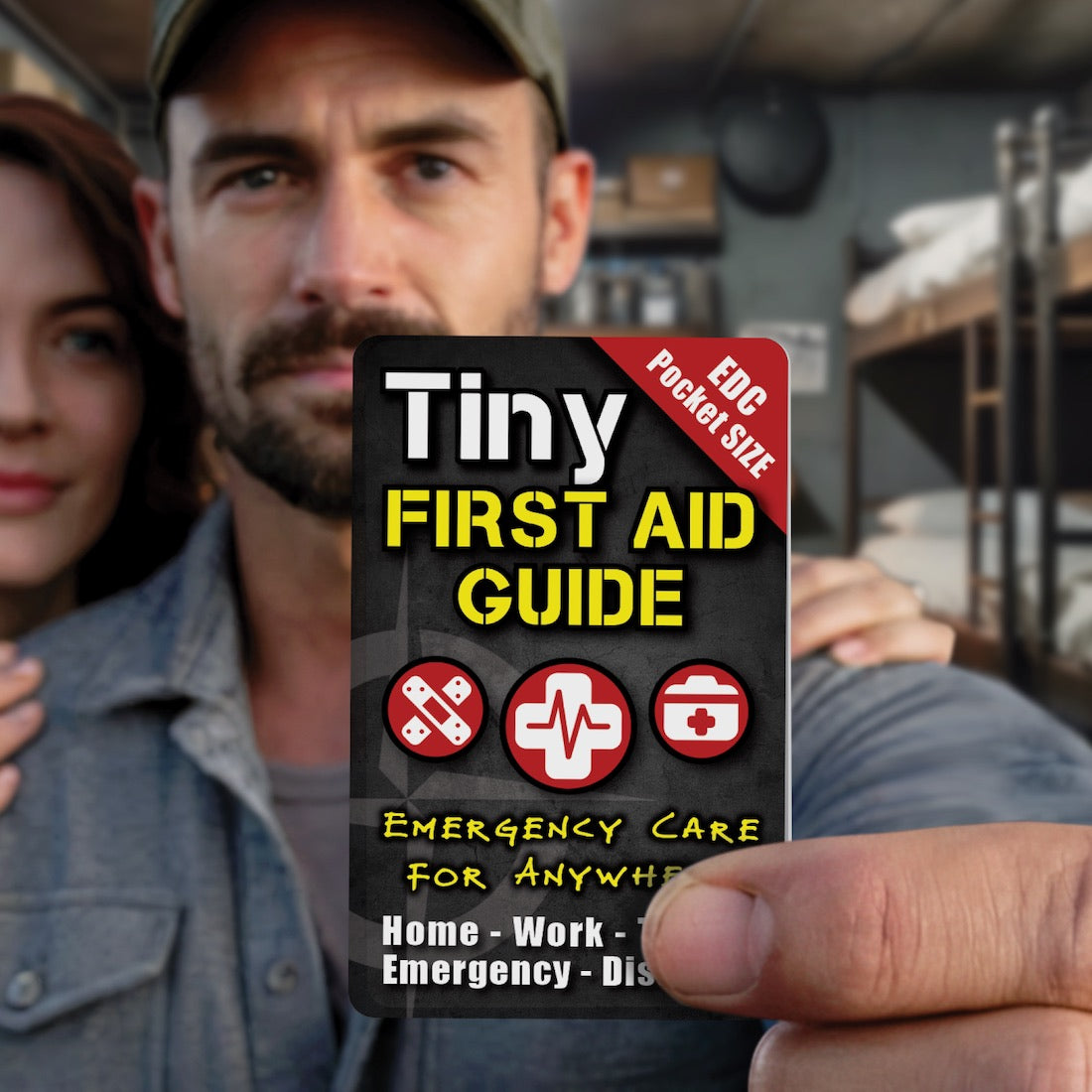 UST Tiny First Aid Guide, a compact waterproof reference for treating common injuries