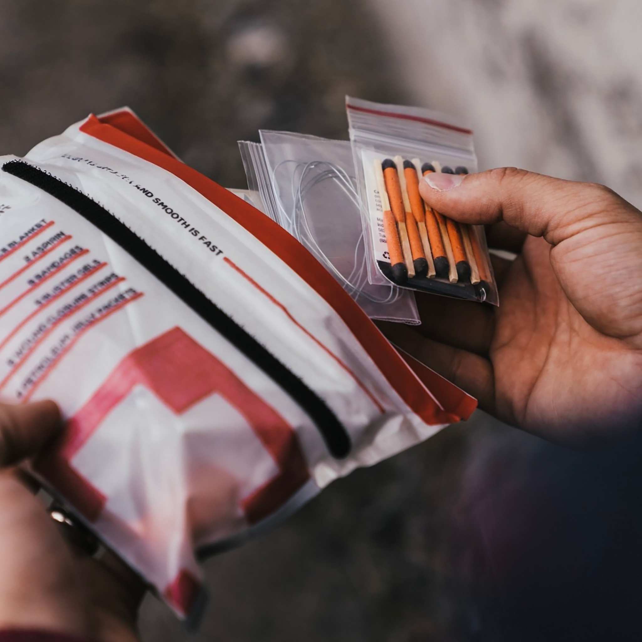 Compact and lightweight Triage Kit for emergency first aid and gear repair with durable, weather-resistant design