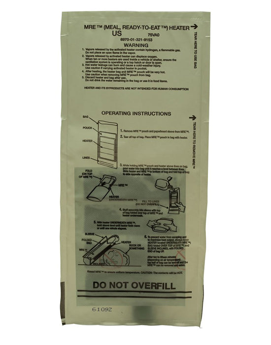 MRE Case Pack with Heaters (12 meals - 1,100 to 1,300 calories per meal)