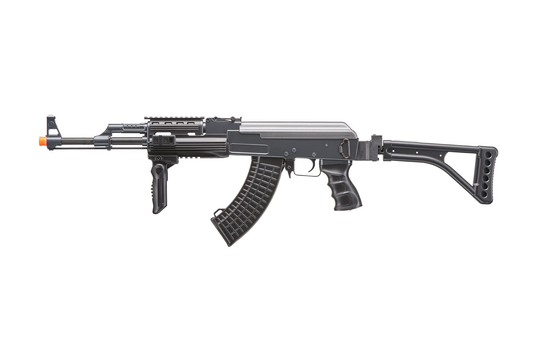 365 FPS DE Airsoft AK-47 AEG Rifle Side Folding Stock with Battery & Charger Black