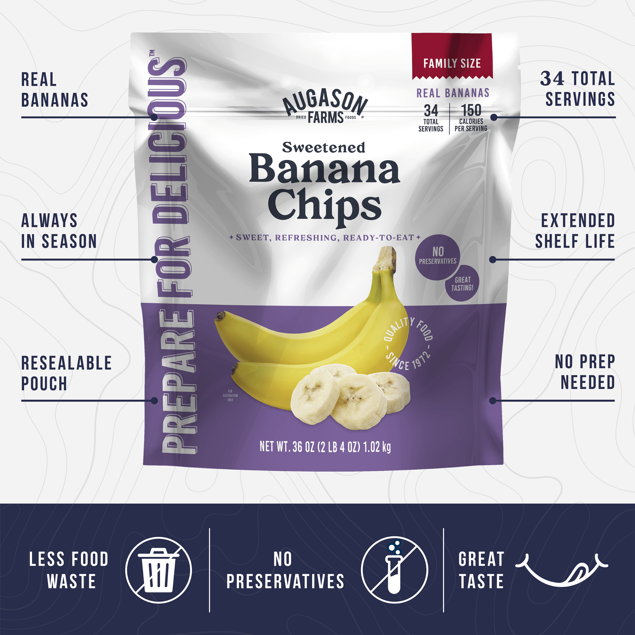 Banana Chips Family Size Pouch, 34 Servings