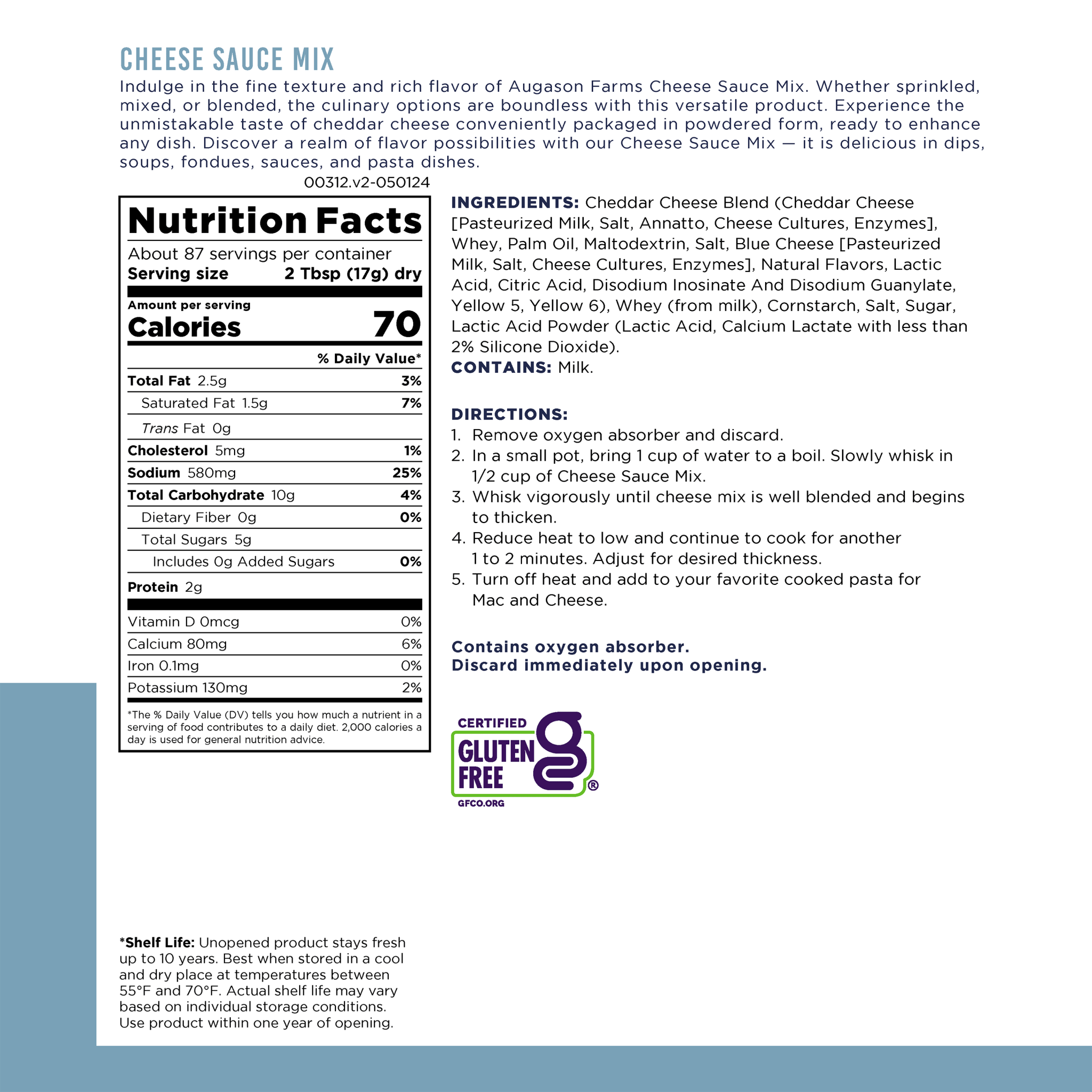 Cheese Sauce Mix Can, 87 Servings