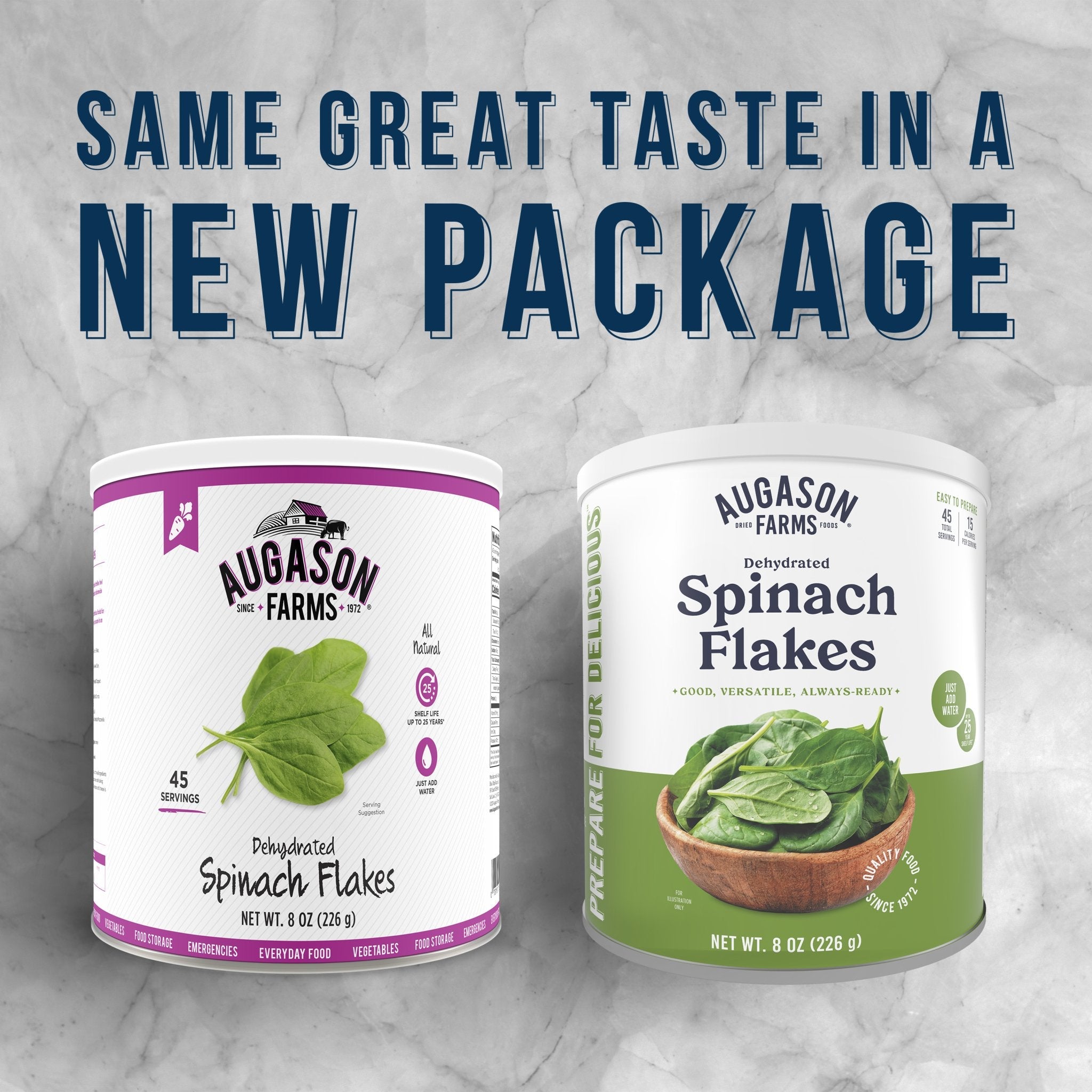 Dehydrated Spinach Flakes Can, 45 Servings