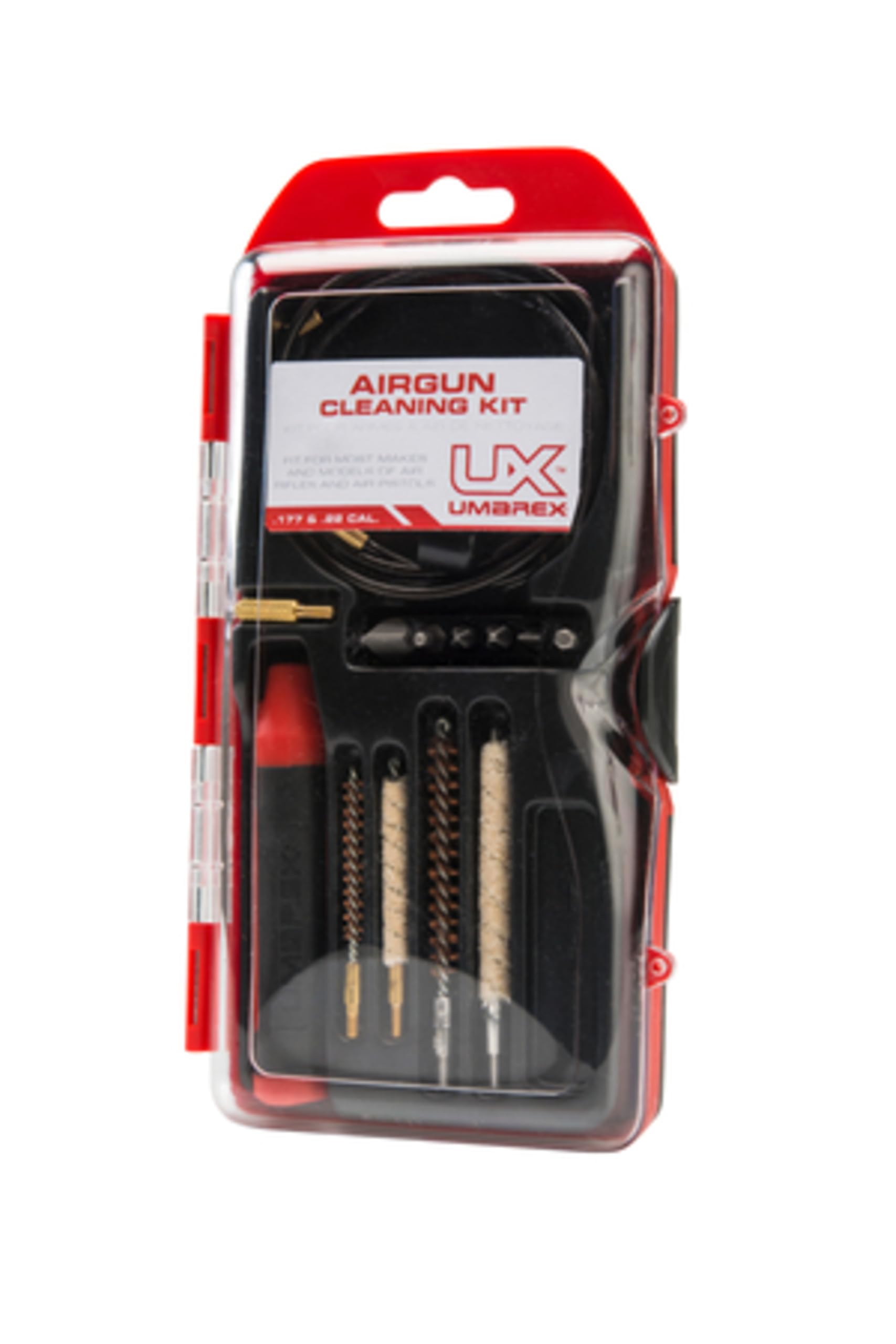 Umarex .177 and .22 Caliber Air Gun Cleaning Kit - Includes Cleaning Rod Brushes Mops Cleaning Pellets and Driver Set Black